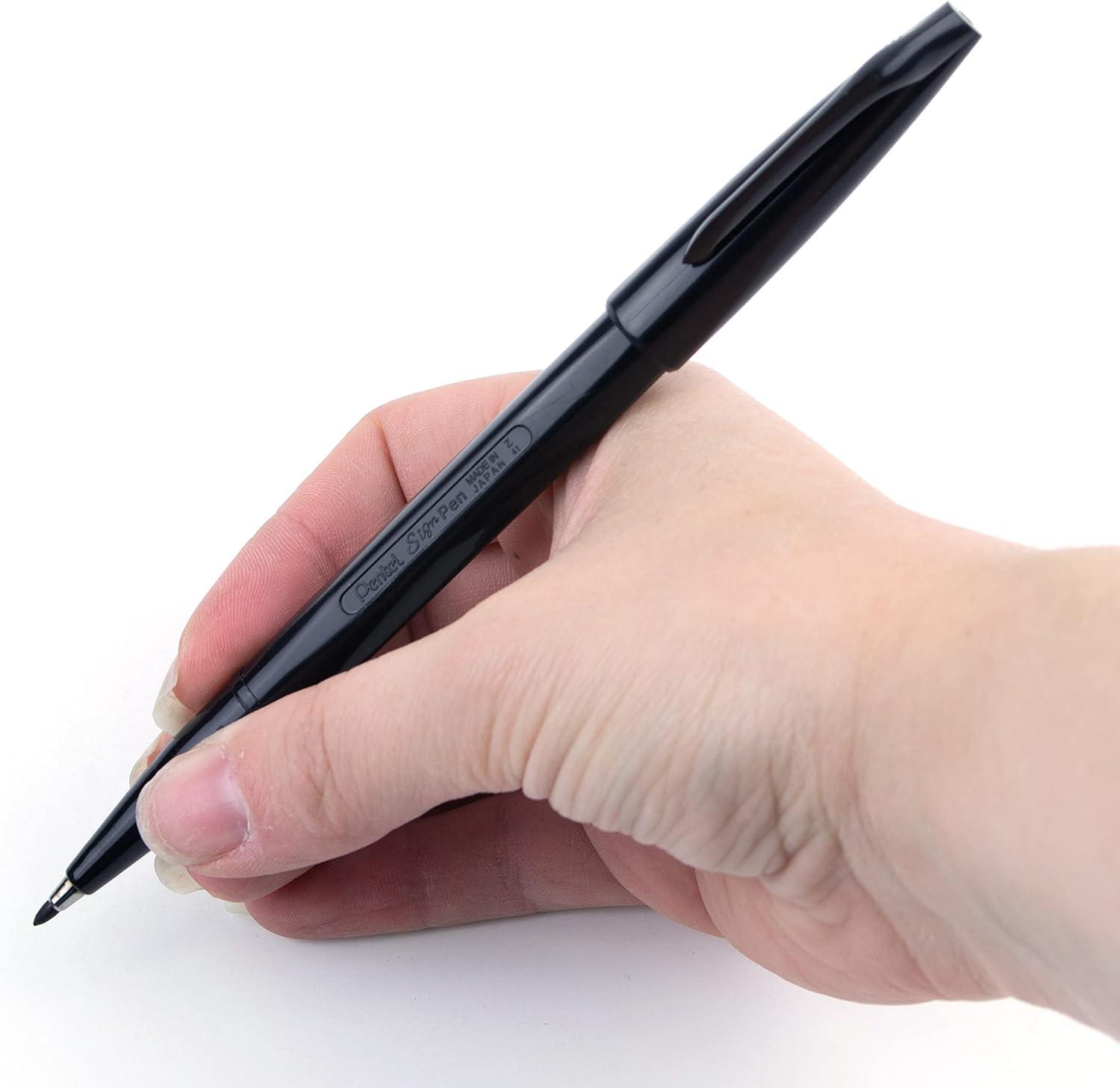 image:imagePentel Sign Pen FiberTipped Pen Blue Ink Box of 12 S520CBlack
