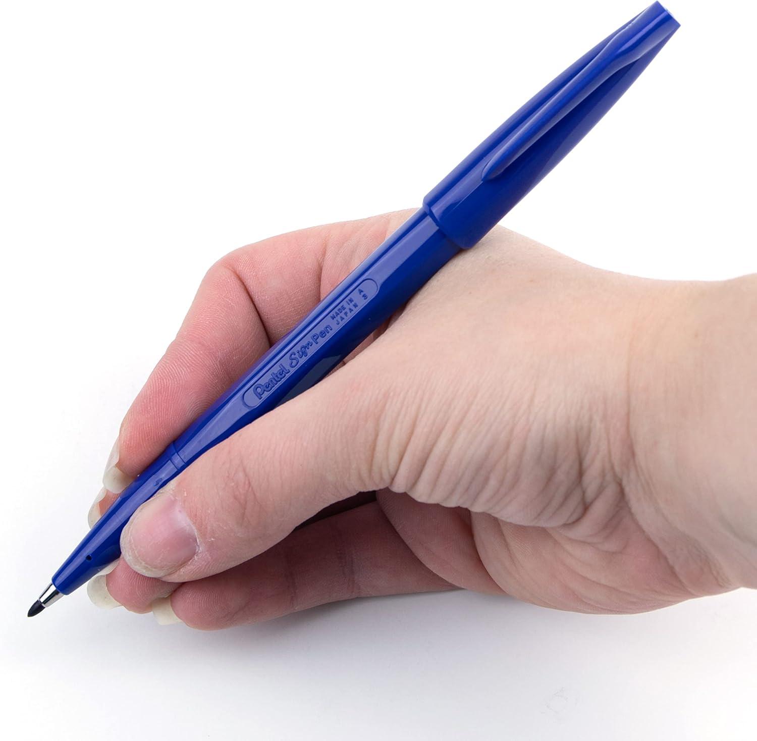 image:imagePentel Sign Pen FiberTipped Pen Blue Ink Box of 12 S520CBlue