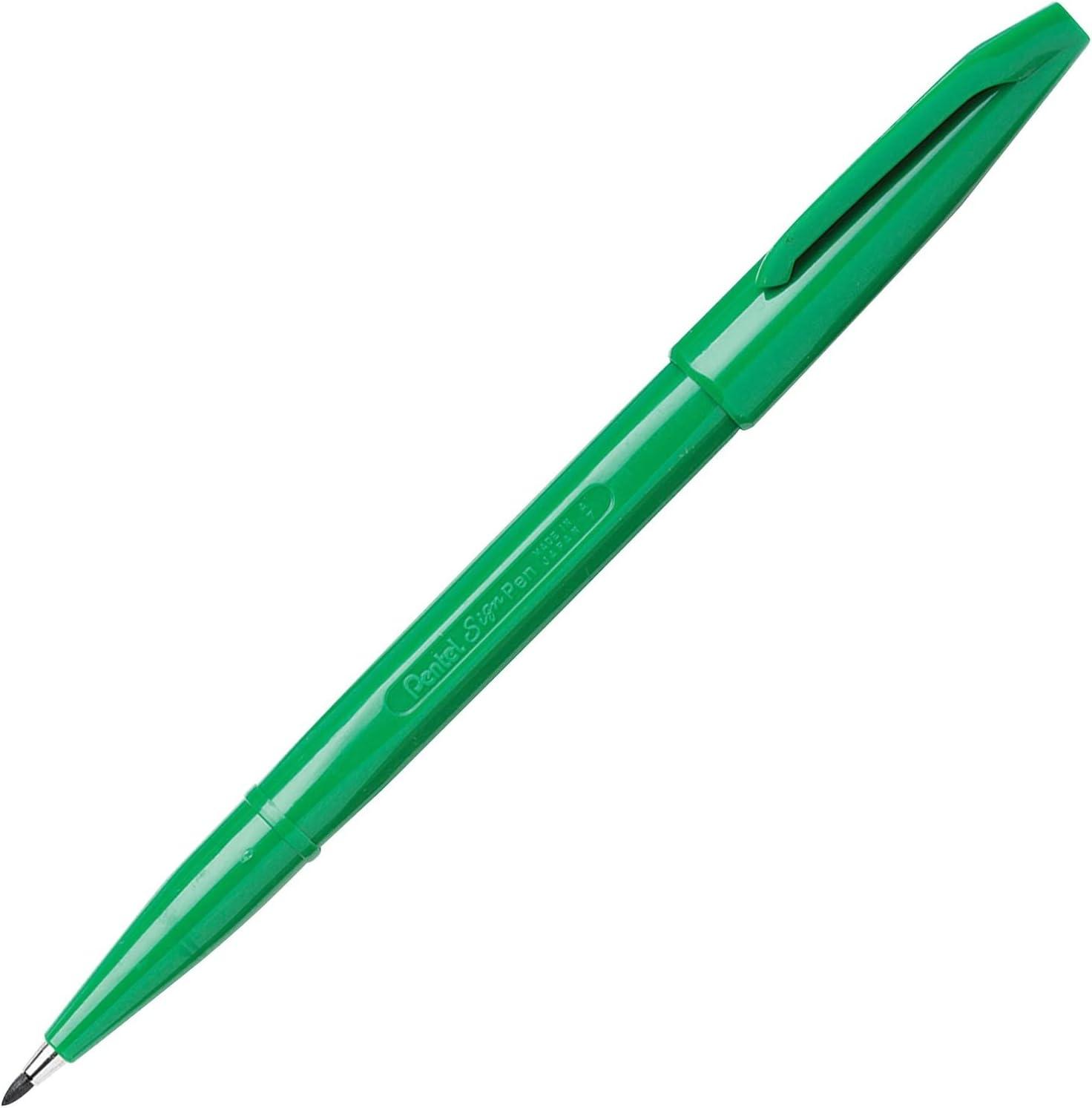 image:imagePentel Sign Pen FiberTipped Pen Blue Ink Box of 12 S520CGreen