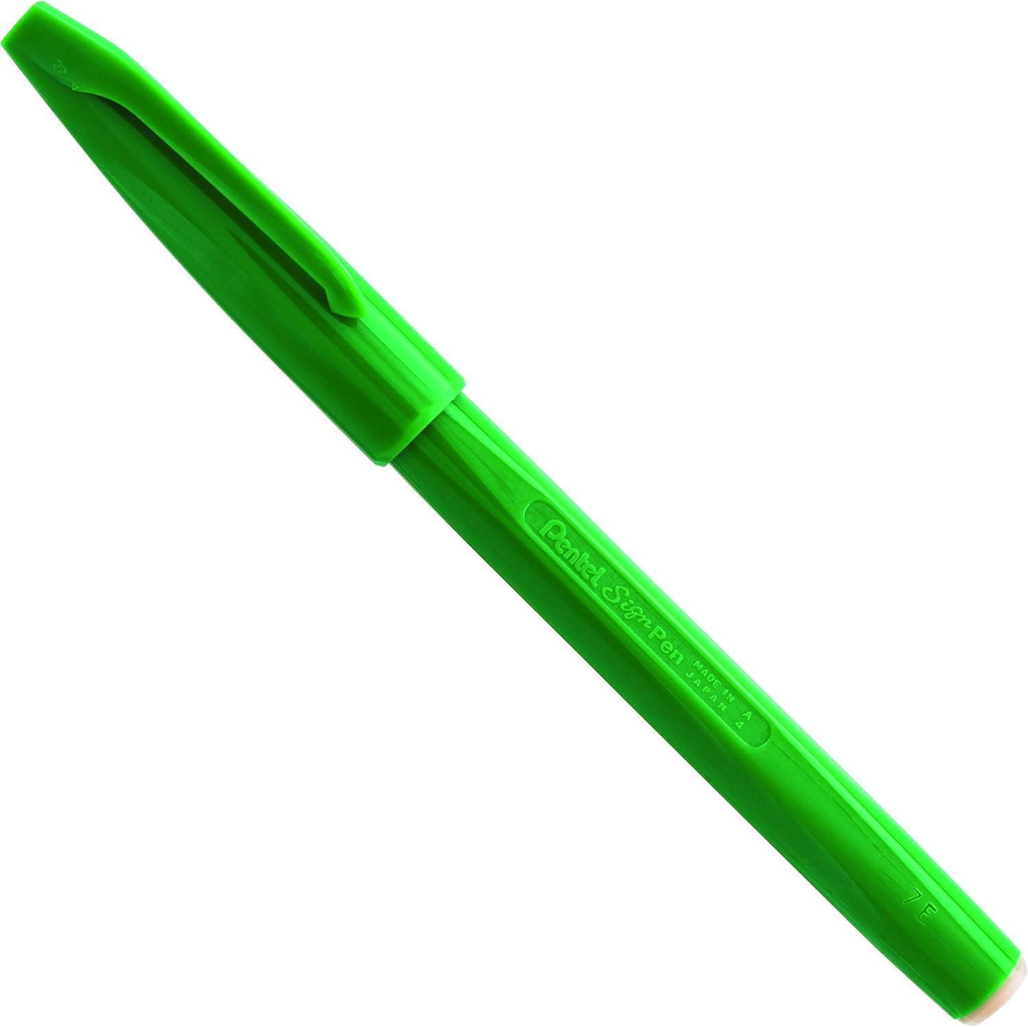 image:imagePentel Sign Pen FiberTipped Pen Blue Ink Box of 12 S520CGreen