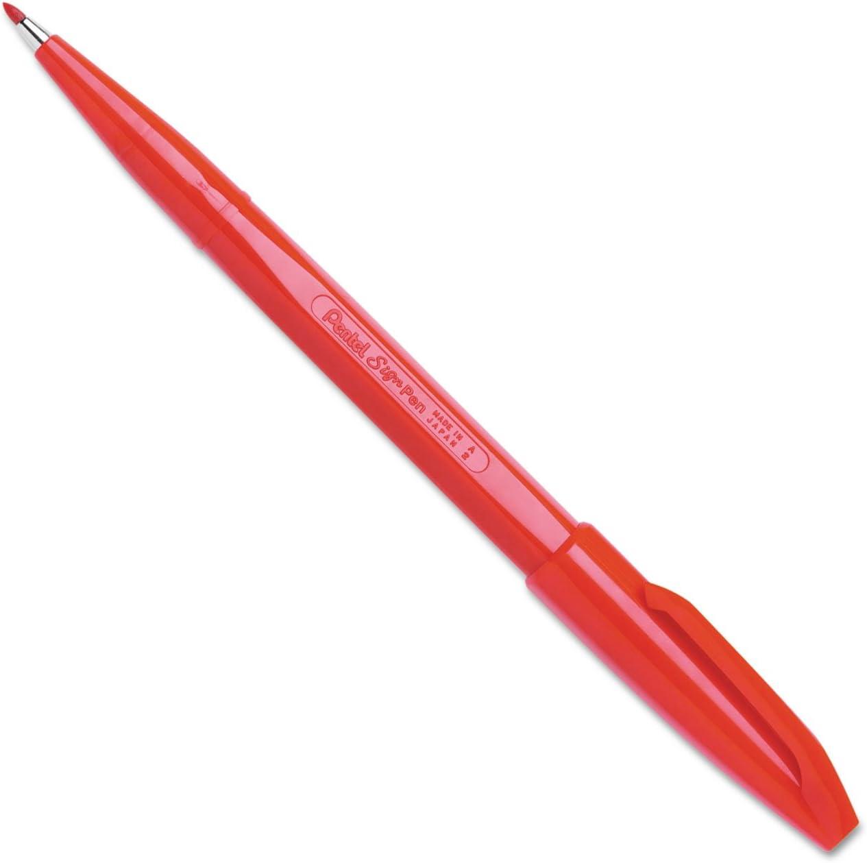 image:imagePentel Sign Pen FiberTipped Pen Blue Ink Box of 12 S520CRed