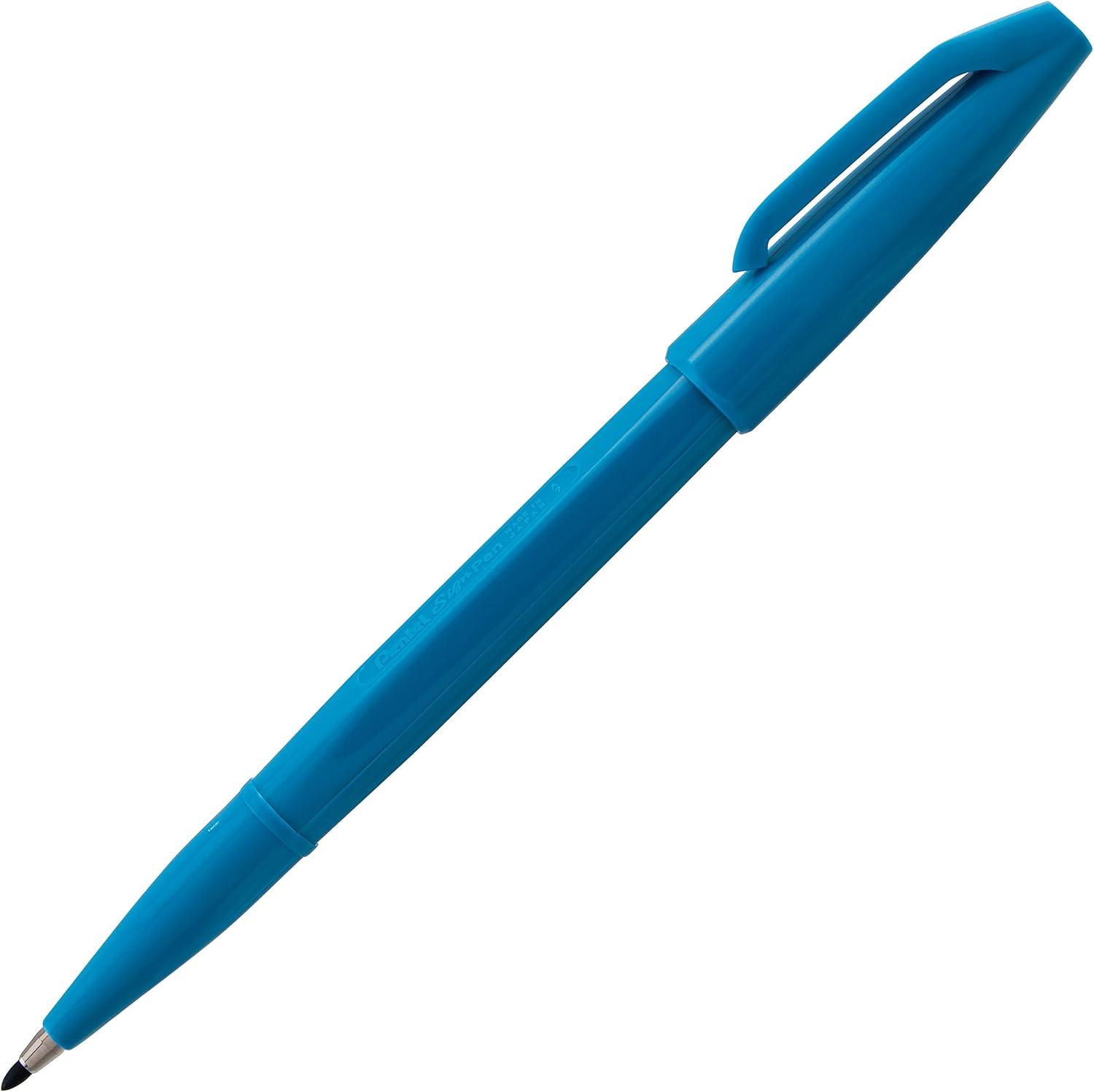 image:imagePentel Sign Pen FiberTipped Pen Blue Ink Box of 12 S520CSky Blue