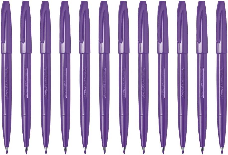 image:imagePentel Sign Pen FiberTipped Pen Blue Ink Box of 12 S520CViolet