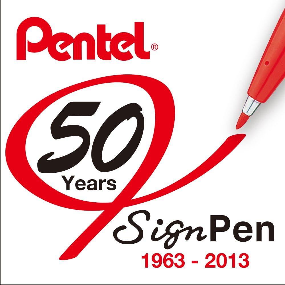 image:imagePentel Sign Pen FiberTipped Pen Blue Ink Box of 12 S520CYellow Ochre