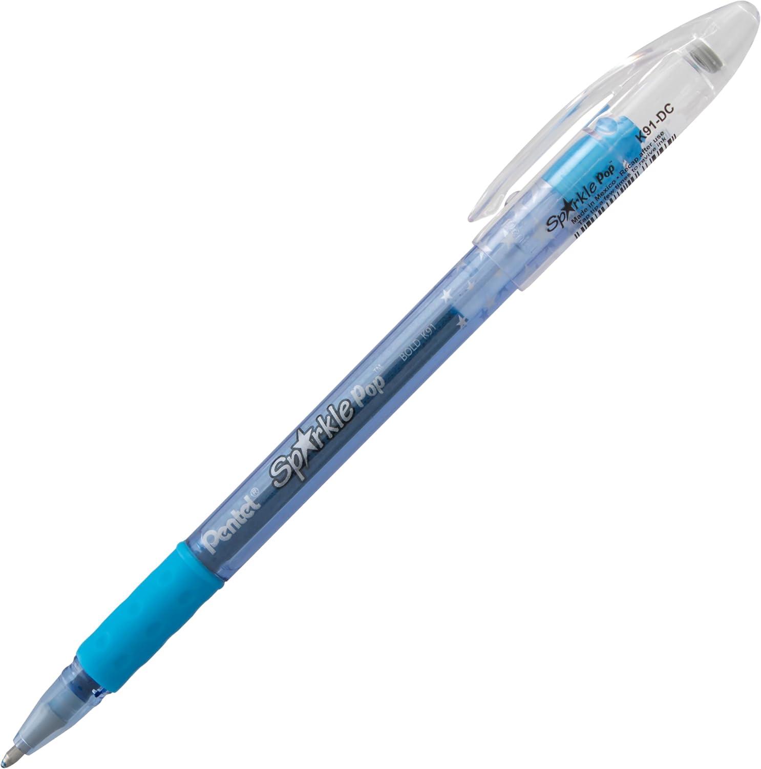 image:imagePentel Sparkle Pop Metallic Gel Pen 10mm Bold Line Pink Box of 12 Pens K91DPBlue