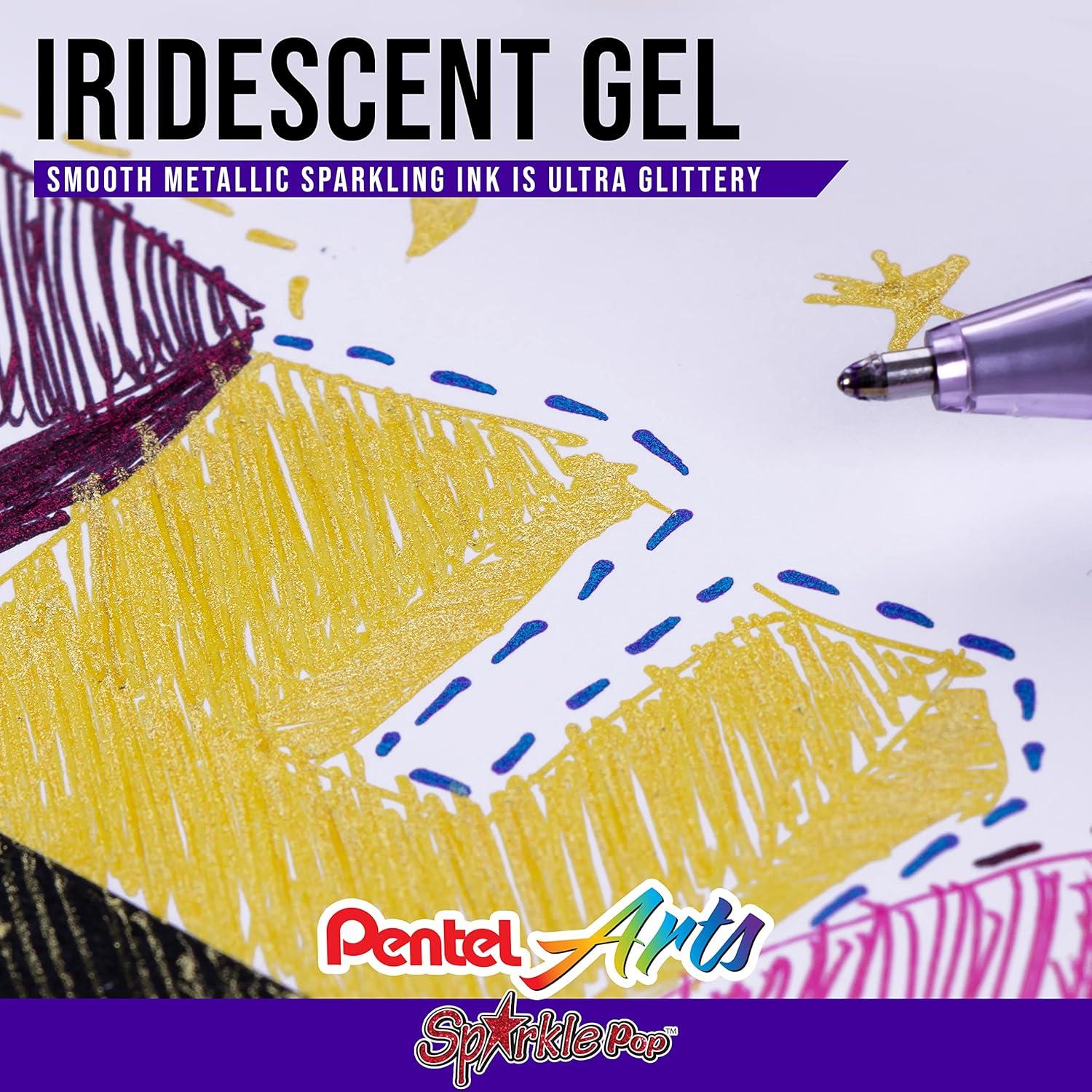 image:imagePentel Sparkle Pop Metallic Gel Pen 10mm Bold Line Pink Box of 12 Pens K91DPGold