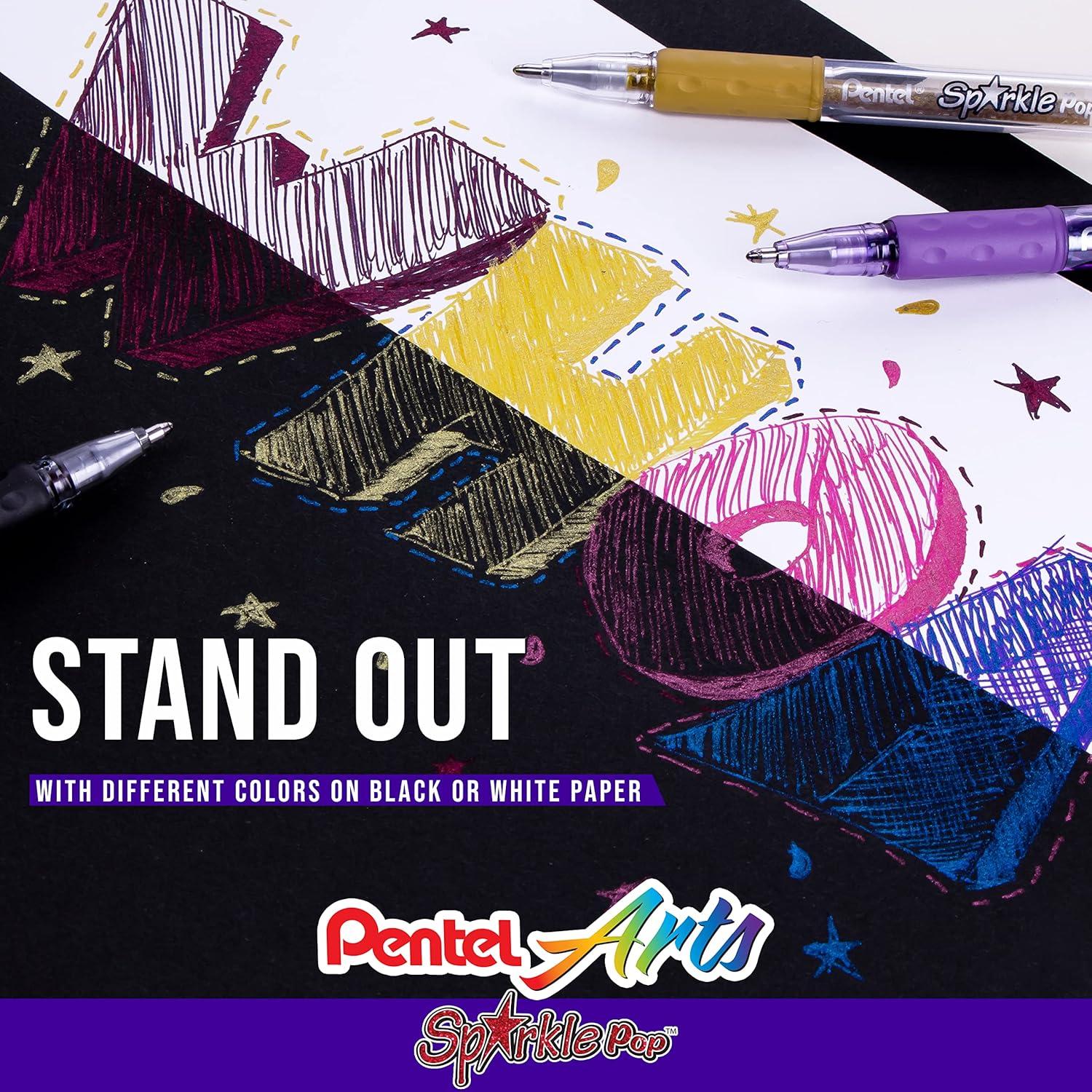 image:imagePentel Sparkle Pop Metallic Gel Pen 10mm Bold Line Pink Box of 12 Pens K91DPPurple