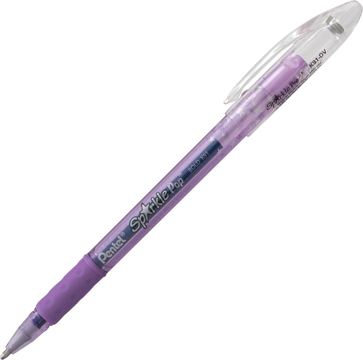 image:imagePentel Sparkle Pop Metallic Gel Pen 10mm Bold Line Pink Box of 12 Pens K91DPPurple