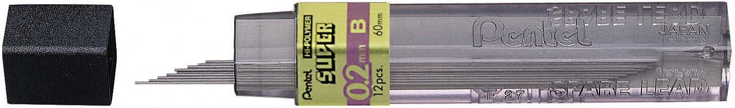 image:imagePentel Super HiPolymer Lead Refill 02mm Super Fine B 12 PiecesTube C502B