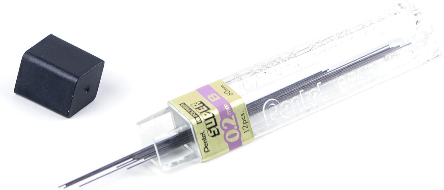 image:imagePentel Super HiPolymer Lead Refill 02mm Super Fine B 12 PiecesTube C502B
