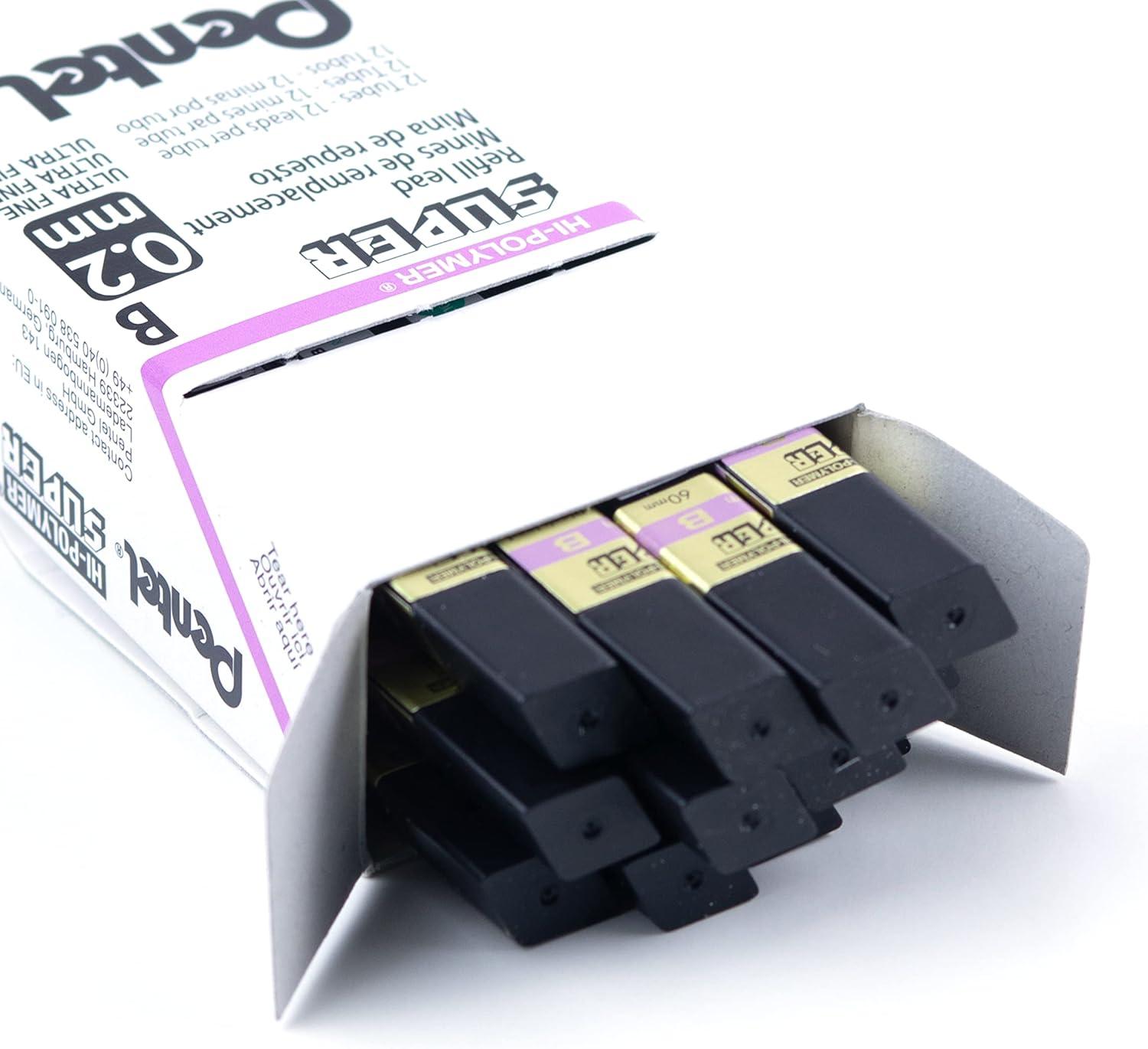 image:imagePentel Super HiPolymer Lead Refill 02mm Super Fine B 12 PiecesTube C502B