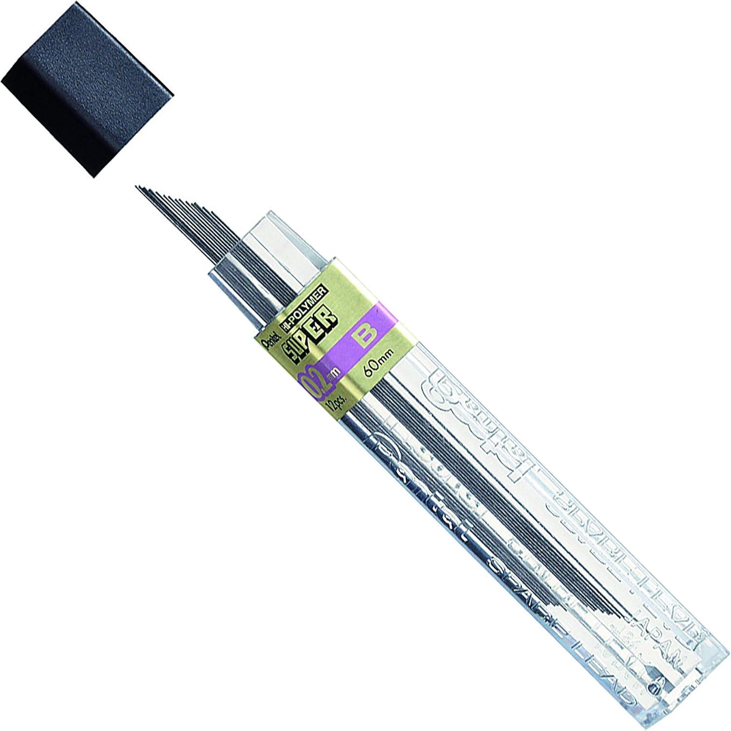 image:imagePentel Super HiPolymer Lead Refill 02mm Super Fine B 12 PiecesTube C502B