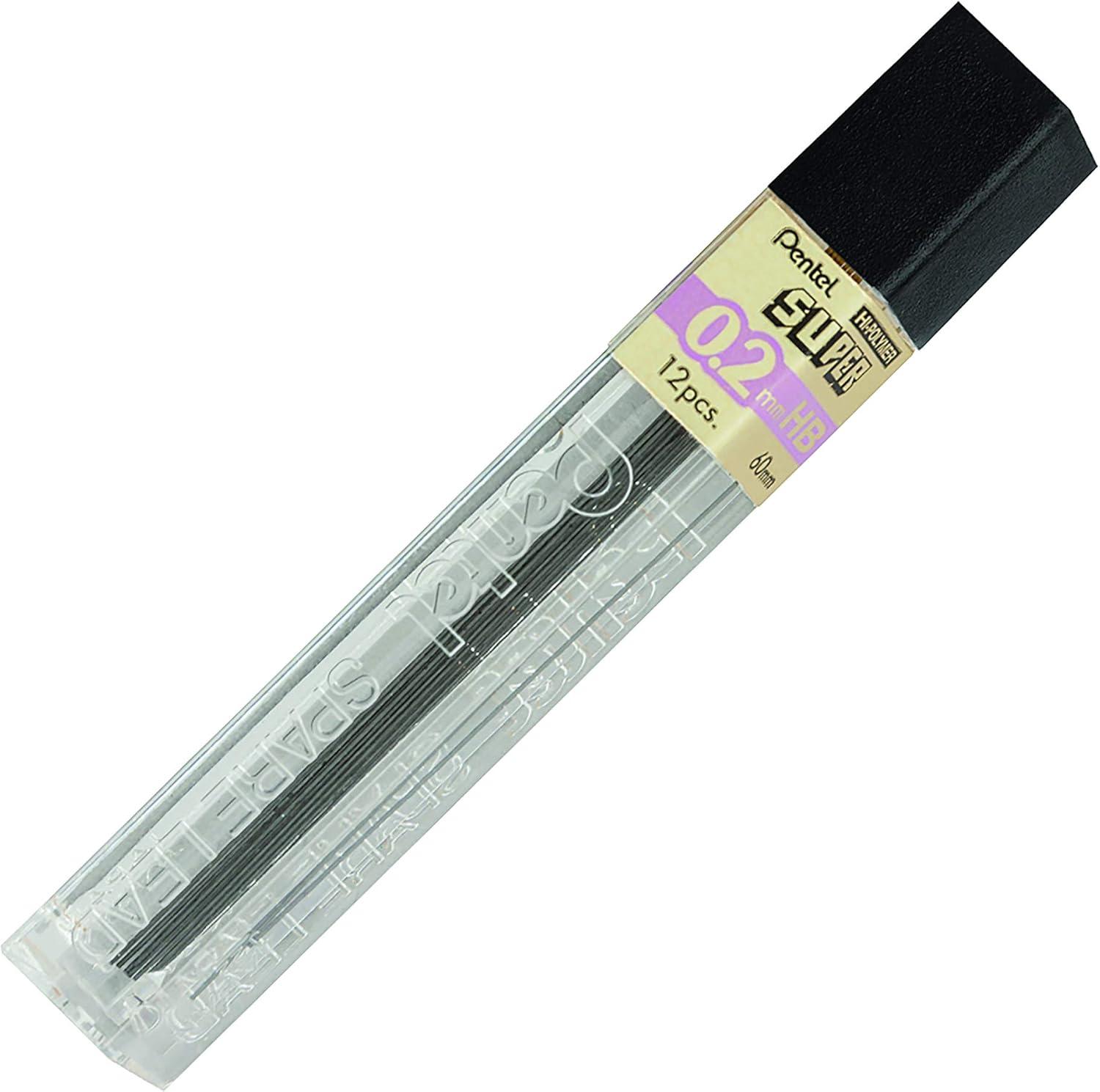image:imagePentel Super HiPolymer Lead Refill 02mm Super Fine HB 12 PiecesTube C502HB