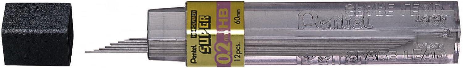 image:imagePentel Super HiPolymer Lead Refill 02mm Super Fine HB 12 PiecesTube C502HB