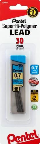 image:imagePentel Super HiPolymer Lead Refill 07 mm Medium HB 30 Pieces of Lead C27BPHBK630 Count Pack of 2