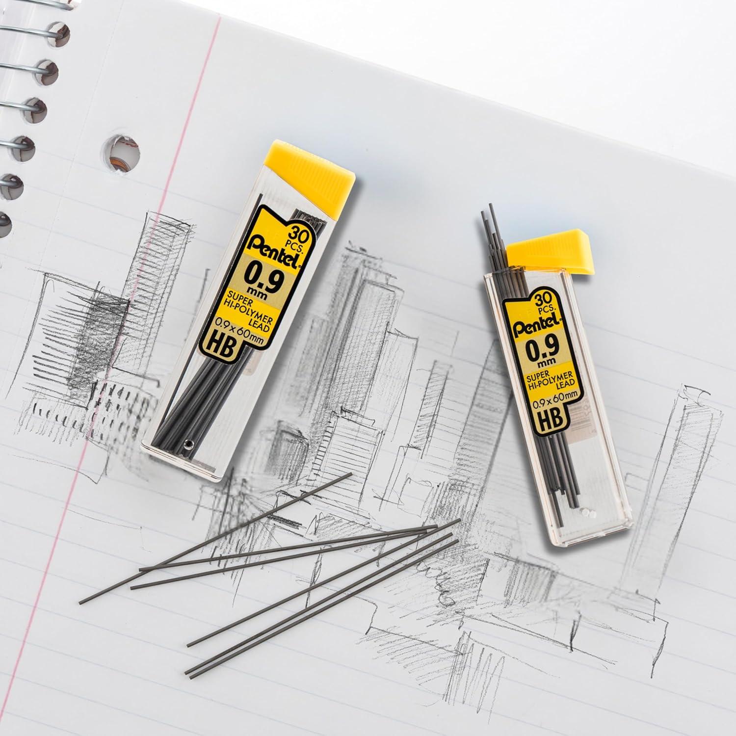 image:imagePentel Super HiPolymer Lead Refill 09 HB BP 6 Pack C29BPHB6