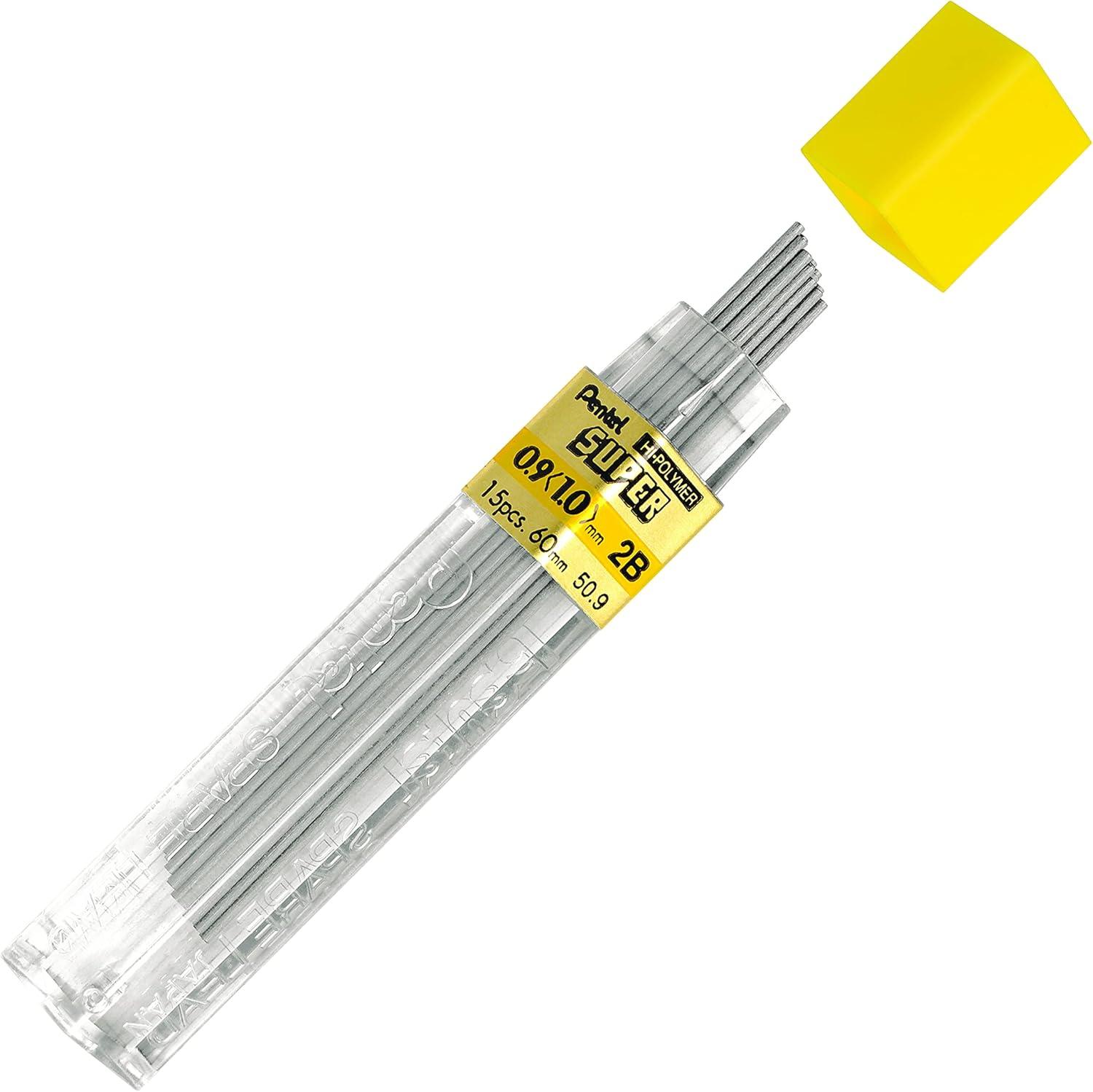 image:imagePentel Super HiPolymer Lead Refill 09mm Thick 2B 180 Pieces of Lead 12 Tubes of Lead 5092B2B Lead