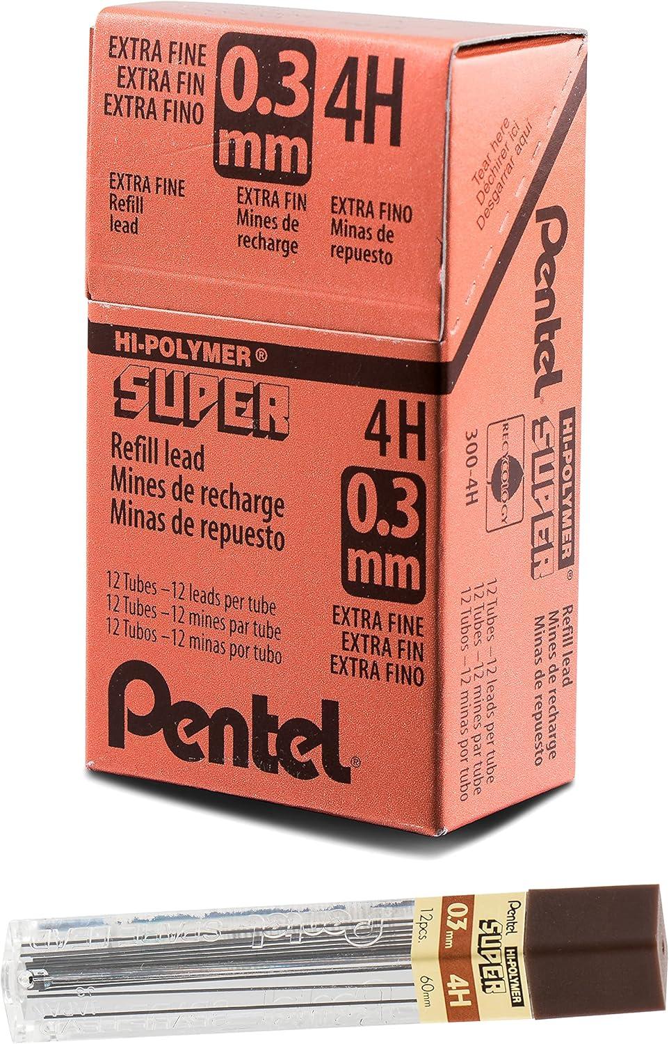 image:imagePentel Super HiPolymer Lead Refill 09mm Thick HB 180 Pieces of Lead 12 Tubes of Lead 509HB12 Count Pack of 1