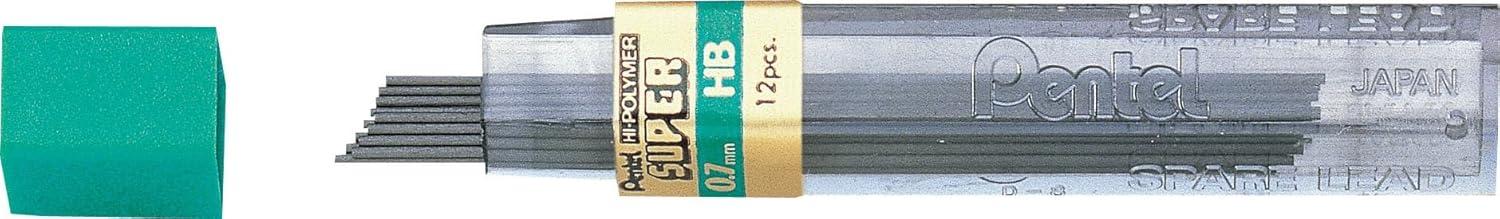 image:imagePentel Super HiPolymer Lead Refill 09mm Thick HB 180 Pieces of Lead 12 Tubes of Lead 509HB12 Count Pack of 1