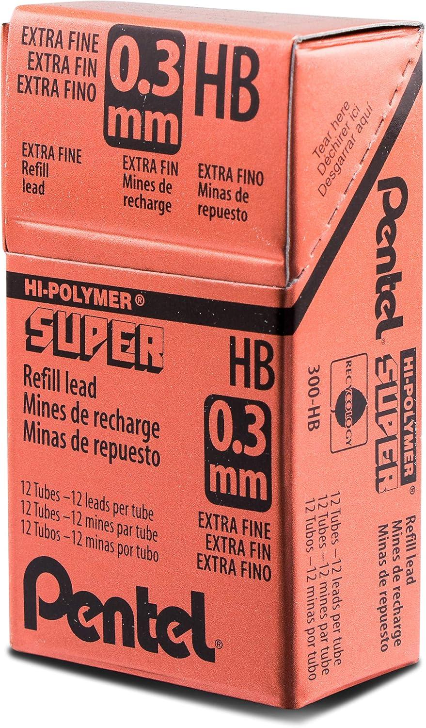 image:imagePentel Super HiPolymer Lead Refill 09mm Thick HB 180 Pieces of Lead 12 Tubes of Lead 509HB12 Count Pack of 1