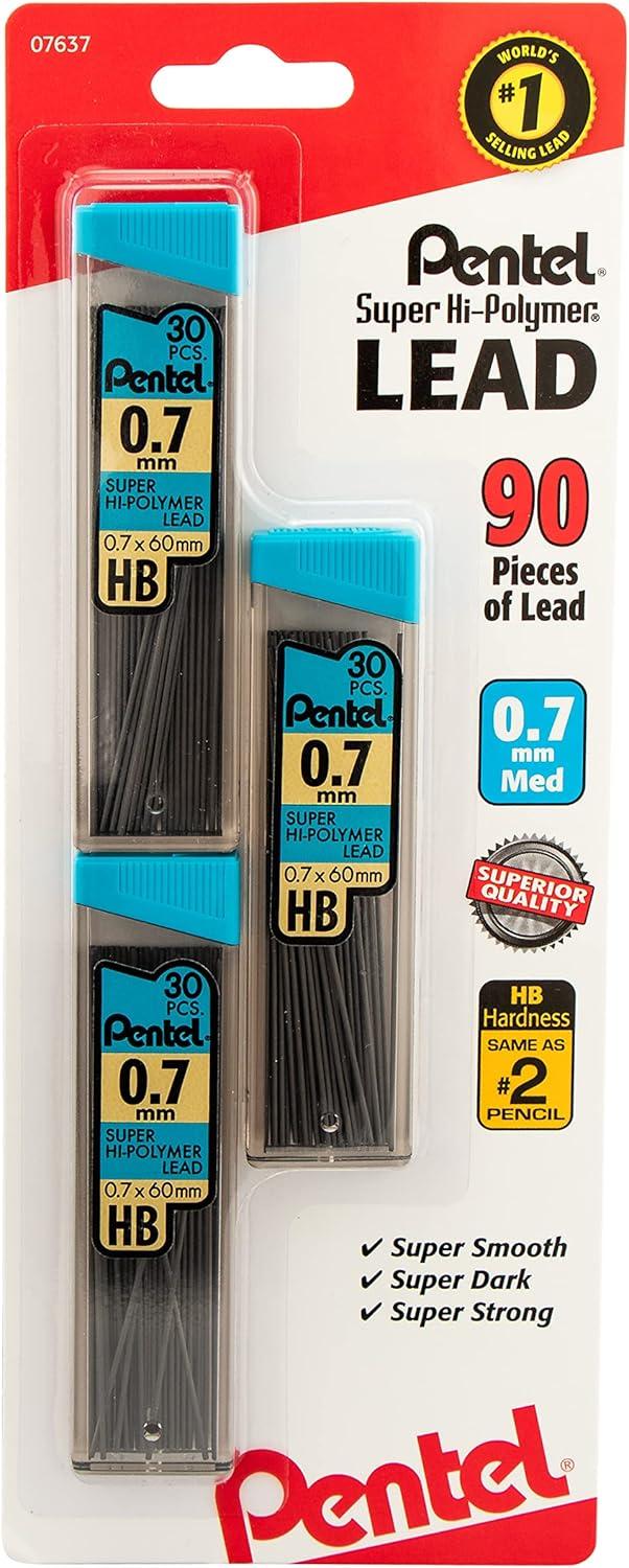image:imagePentel Super HiPolymer Refills 07 mm Medium HB 180 Pieces of Lead C27BPHB690 Count Pack of 1