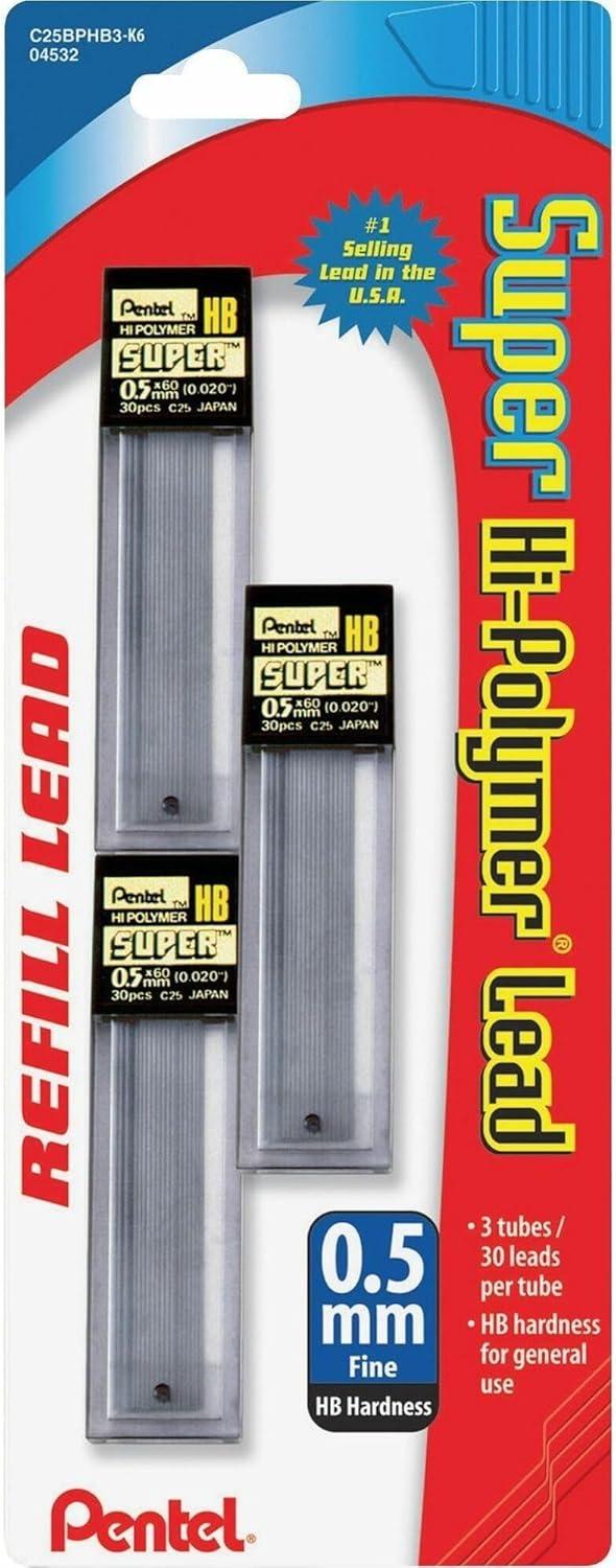 image:imagePentel Super HiPolymer Refills 07 mm Medium HB 180 Pieces of Lead C27BPHB690 Count Pack of 1