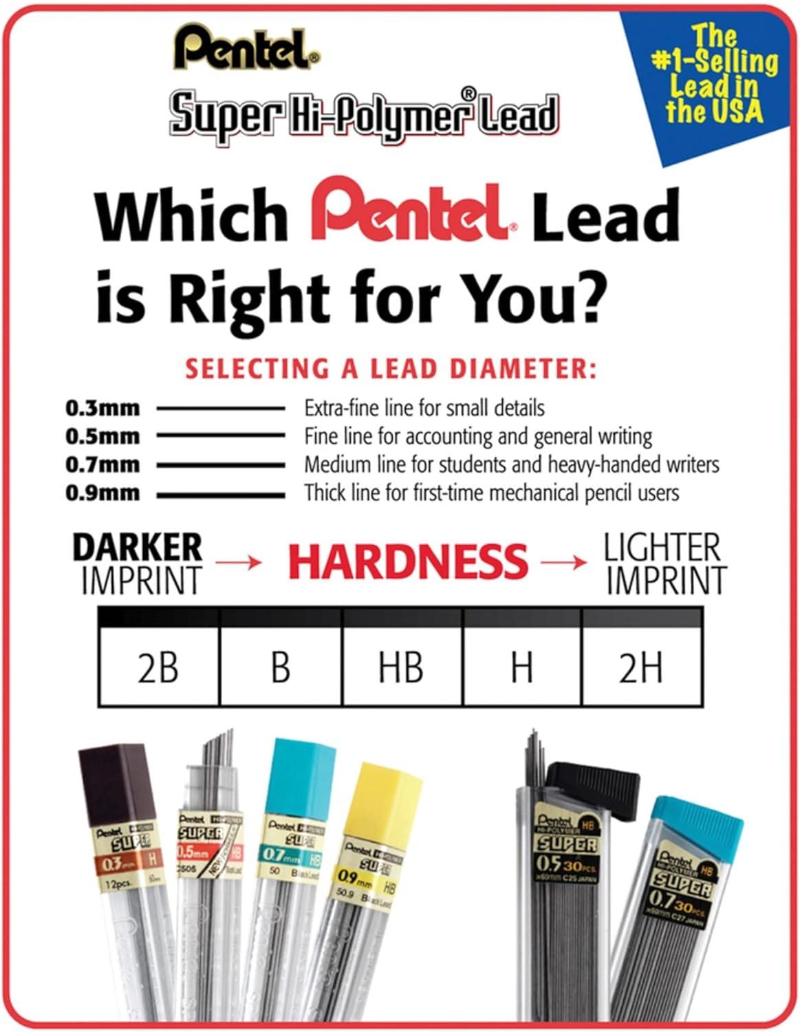 image:imagePentel Super HiPolymer Refills 07 mm Medium HB 180 Pieces of Lead C27BPHB690 Count Pack of 1