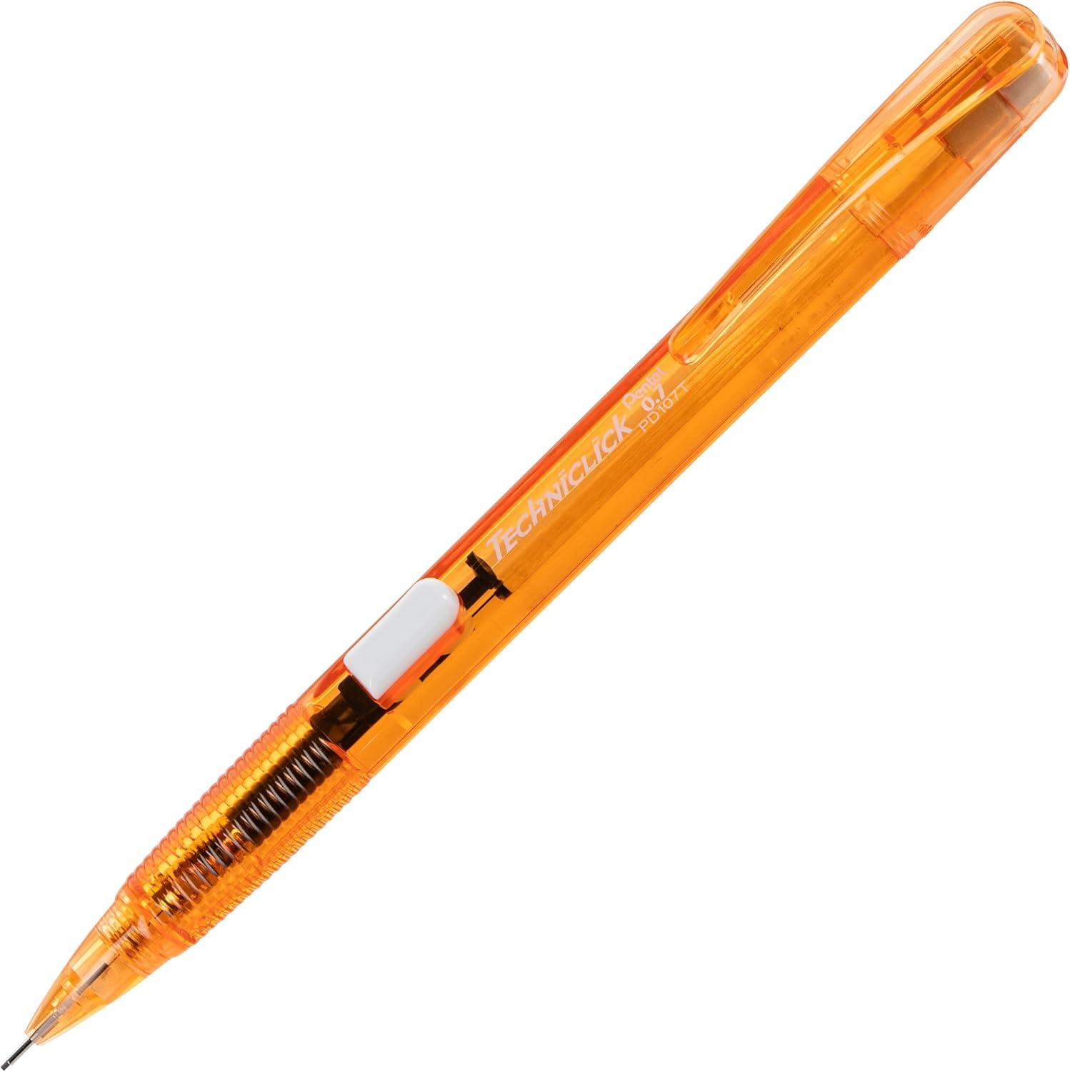 image:imagePentel Techniclick 07mm Mechanical Pencil Pack of 5 Smooth Writing Pencil for Students amp Professionals Medium Line SideClick Lead Advance Assorted Pastel Barrel Colors PD107TBP5M