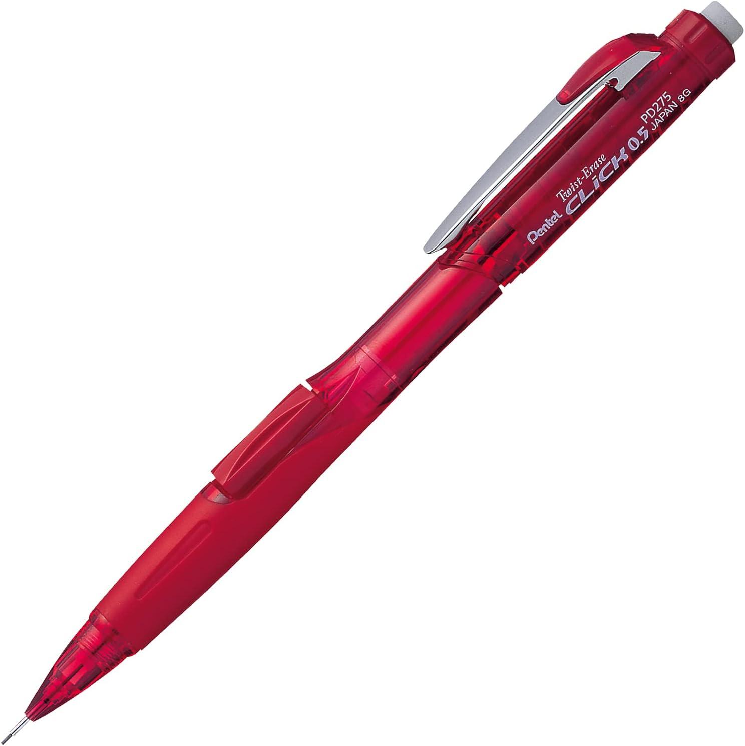 image:imagePentel TwistErase Click Mechanical Pencil 05mm Transparent Red Barrel Box of 12 PD275TB