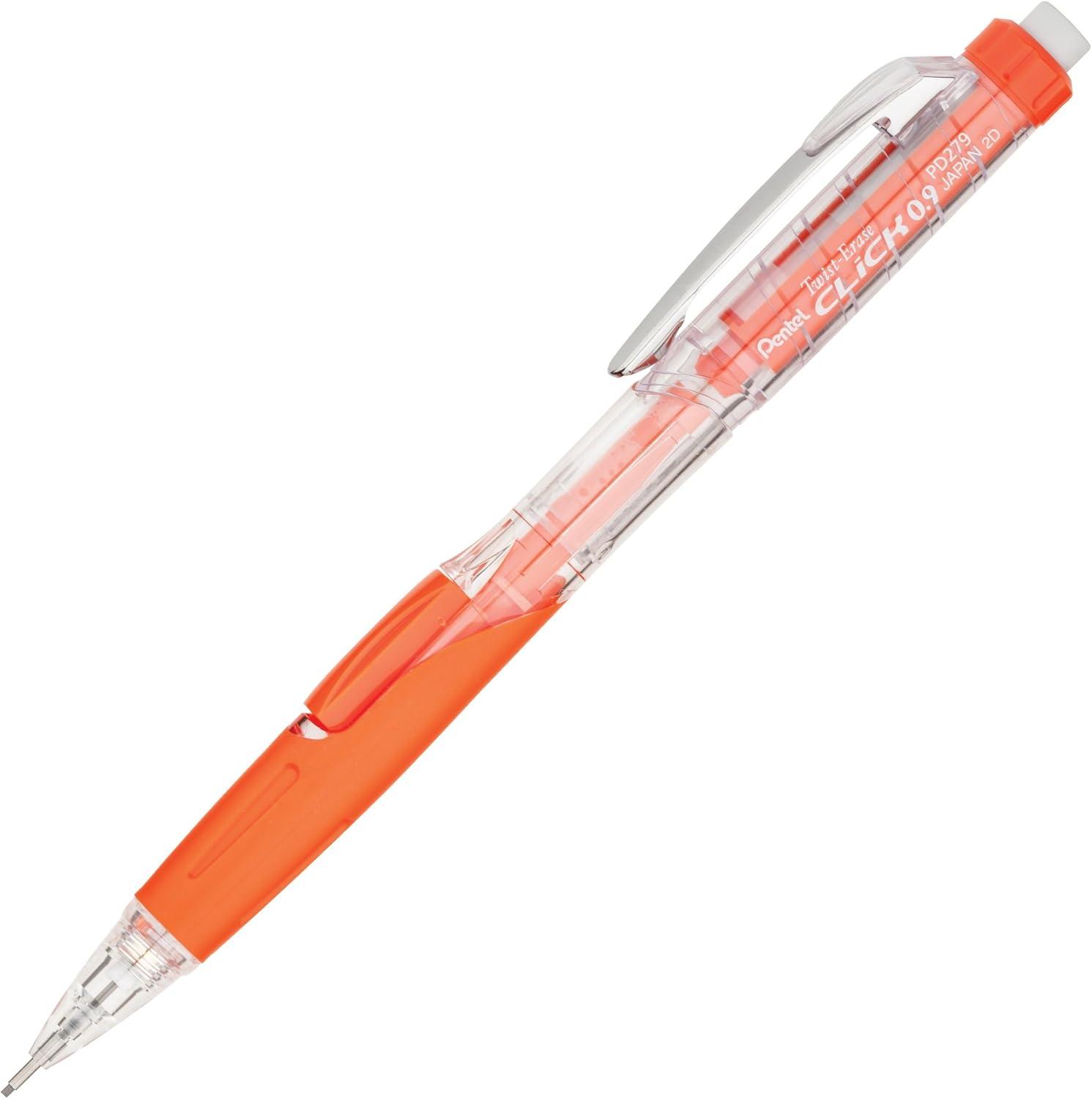 image:imagePentel TwistErase Click Mechanical Pencil 09mm Assorted Orange Barrels Color May Vary Box of 12 PD279TF