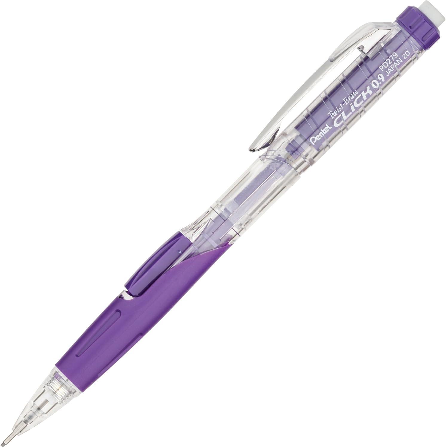 image:imagePentel TwistErase Click Mechanical Pencil 09mm Assorted Violet Barrel Colors Color May Vary Box of 12 PD279TV