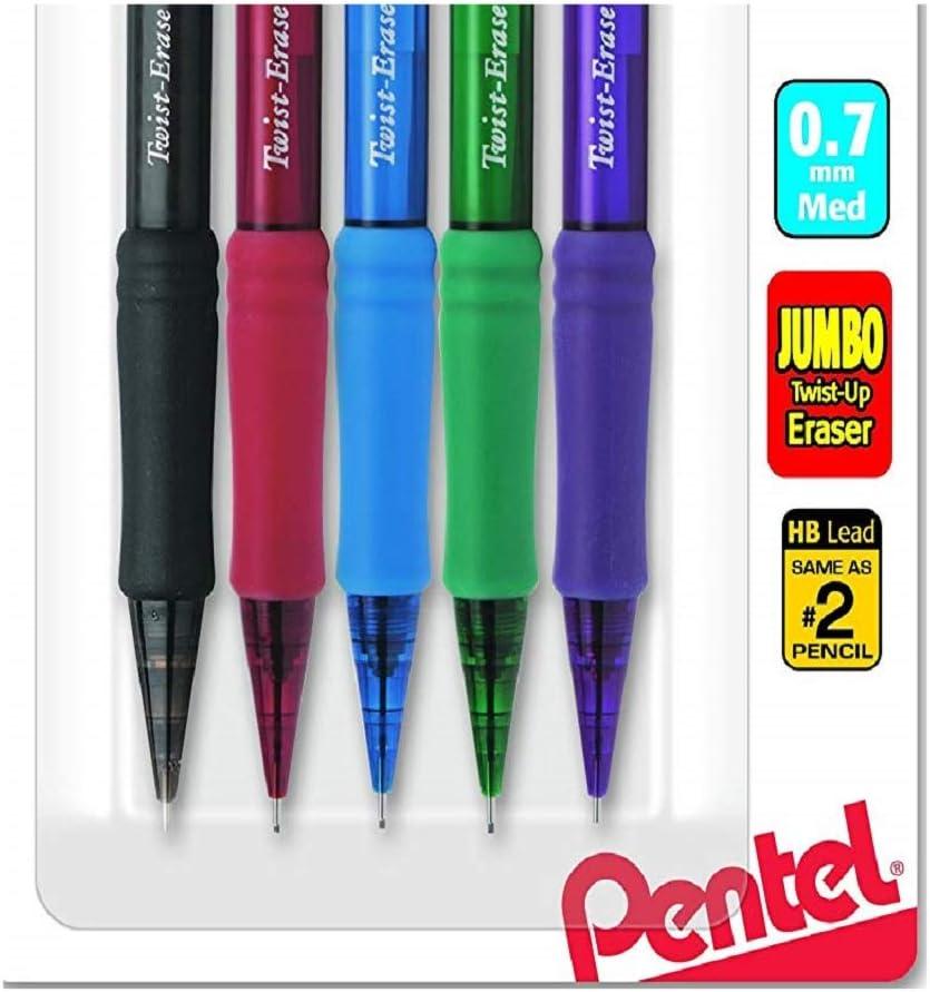 image:imagePentel TwistErase EXPRESS Mechanical Pencil 07mm Assorted Fashion Barrels QE417FLZBP45 Count Pack of 1