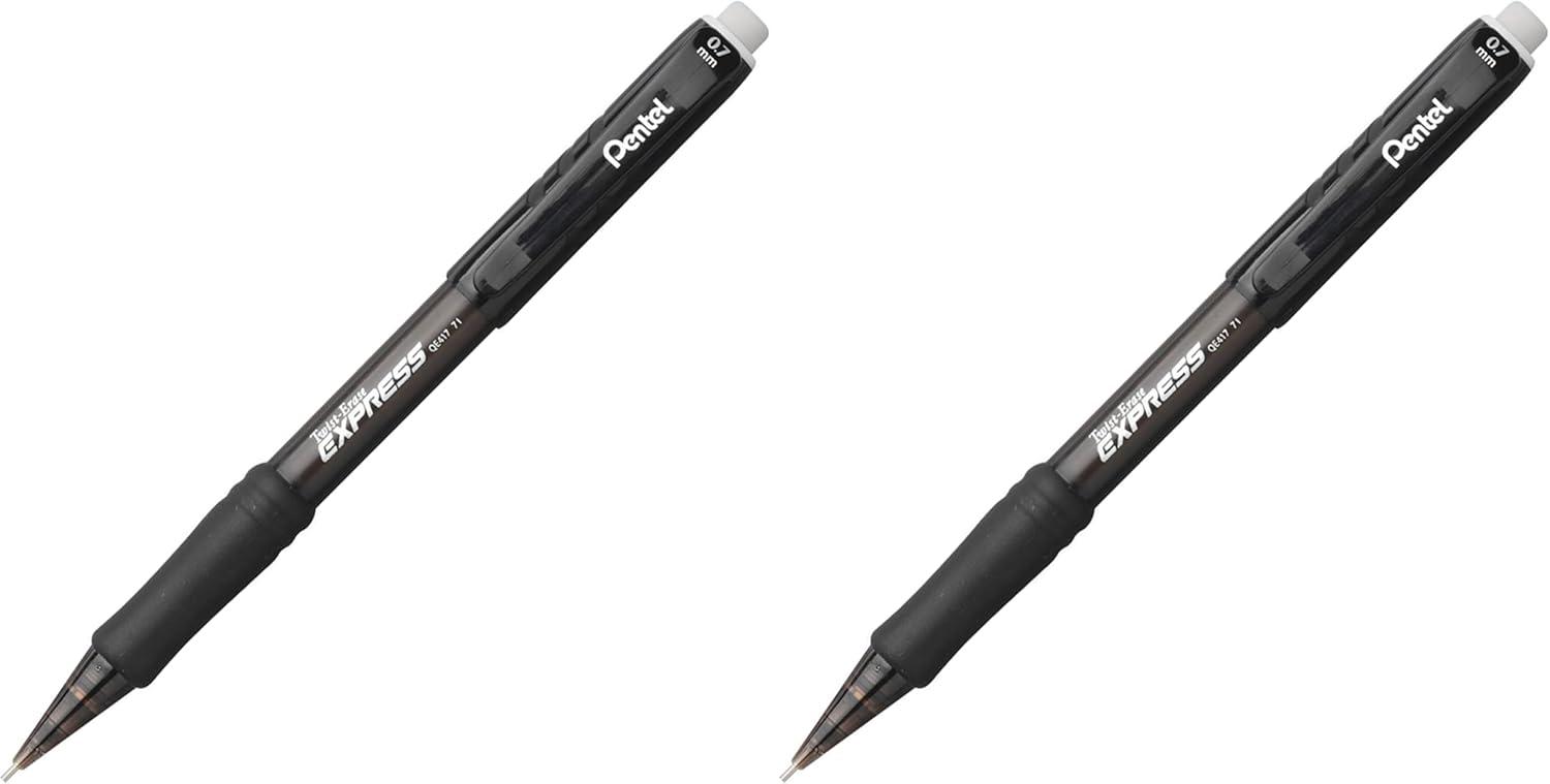 image:imagePentel TwistErase Express Mechanical Pencil 07 mm Black Barrel Pack Of 12Black
