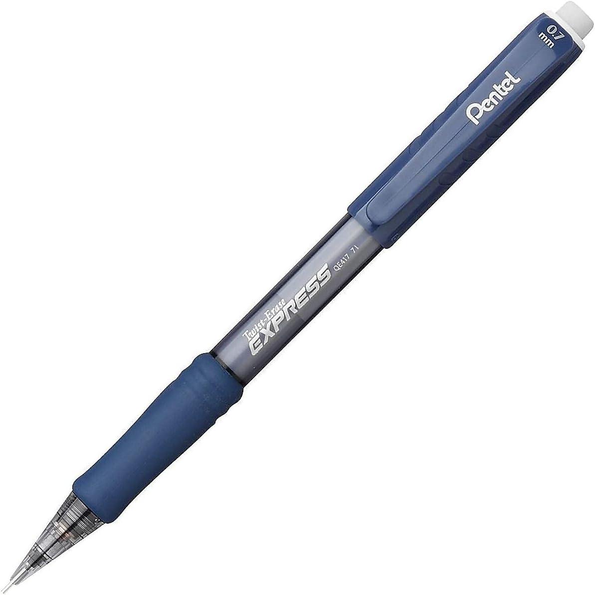 image:imagePentel TwistErase Express Mechanical Pencil 07 mm Black Barrel Pack Of 12Blue