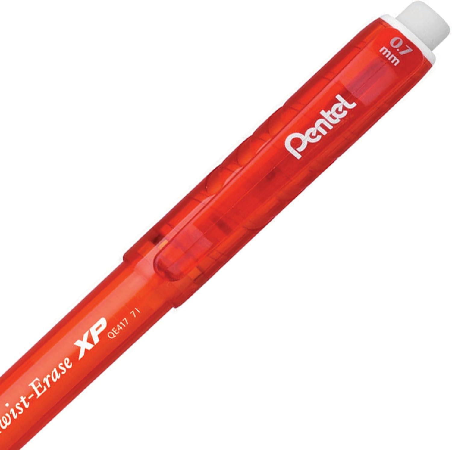 image:imagePentel TwistErase Express Mechanical Pencil 07 mm Black Barrel Pack Of 12Red