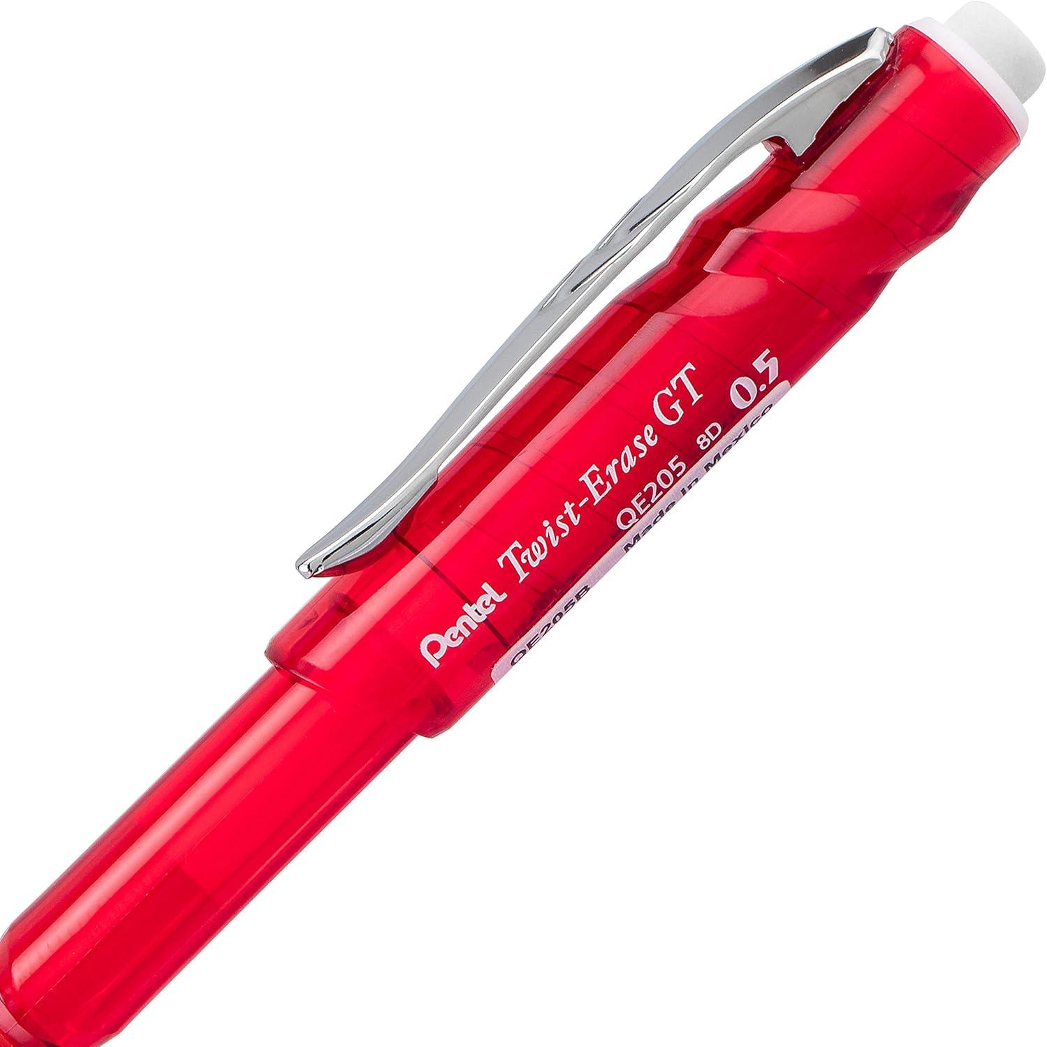 image:imagePentel TwistErase GT 05mm Mechanical Pencil Assorted Barrel Colors Color May Vary Pack of 2 QE205BP2M