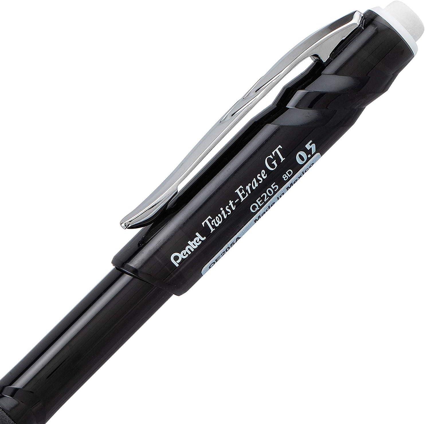 image:imagePentel TwistErase GT 05mm Mechanical Pencil Transparent Black barrel Box of 12 QE205A