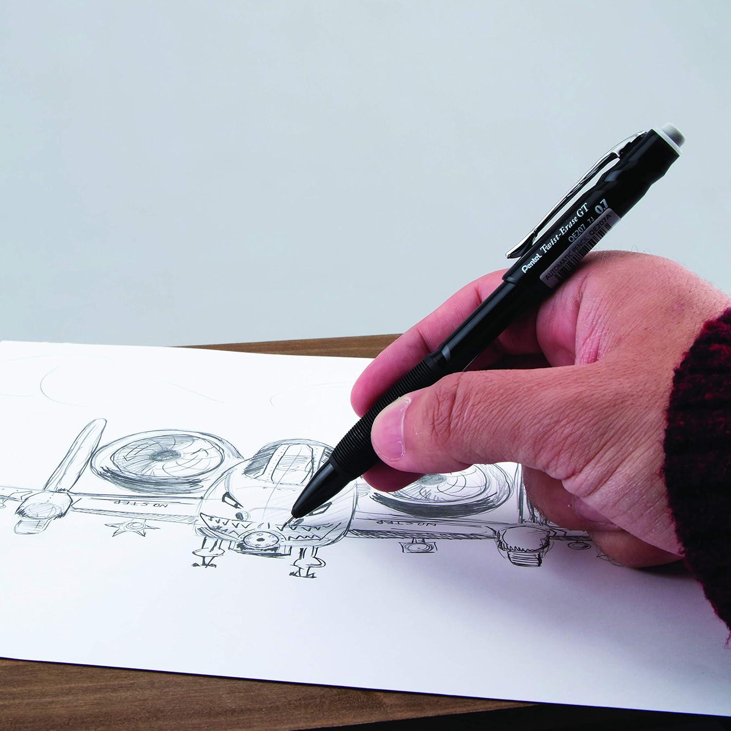image:imagePentel TwistErase GT 07mm Mechanical Pencil Transparent Black Box of 12 QE207ABlack
