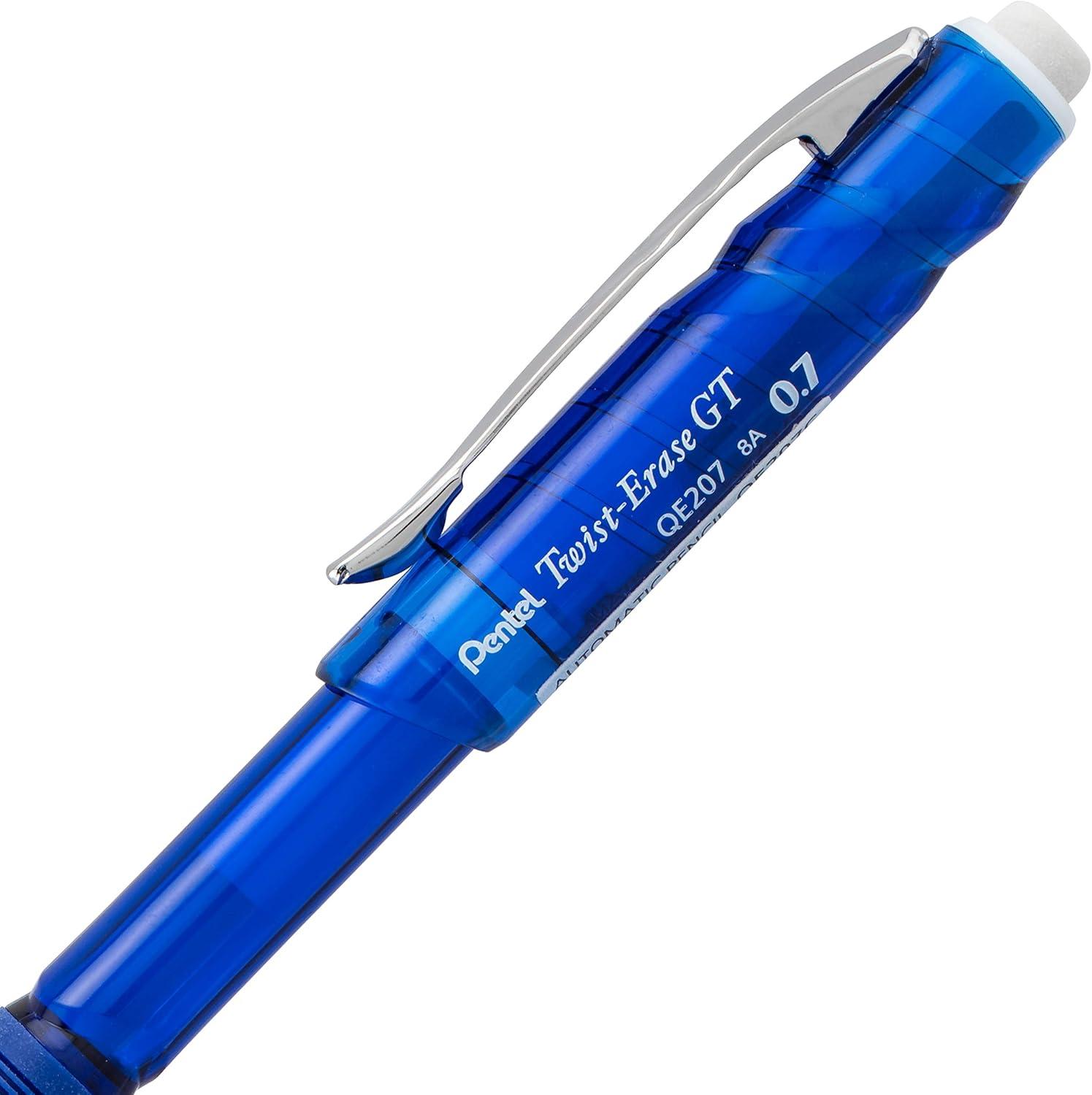 image:imagePentel TwistErase GT 07mm Mechanical Pencil Transparent Black Box of 12 QE207ABlue
