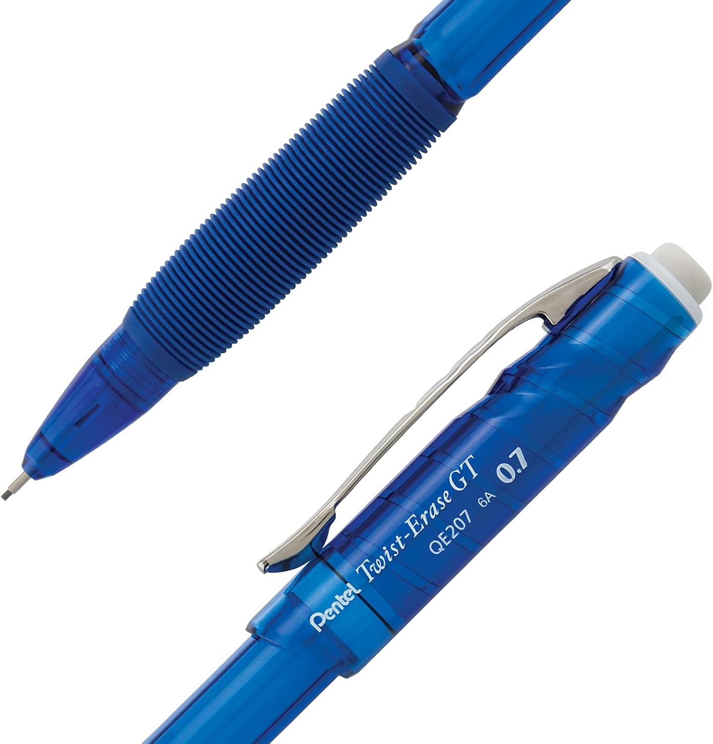 image:imagePentel TwistErase GT 07mm Mechanical Pencil Transparent Black Box of 12 QE207ABlue