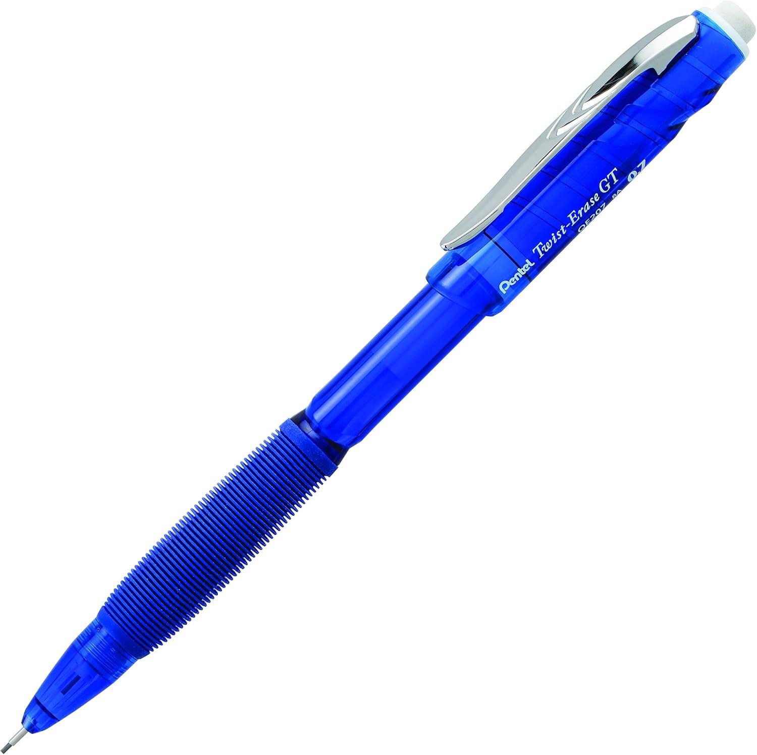 image:imagePentel TwistErase GT 07mm Mechanical Pencil Transparent Black Box of 12 QE207ABlue