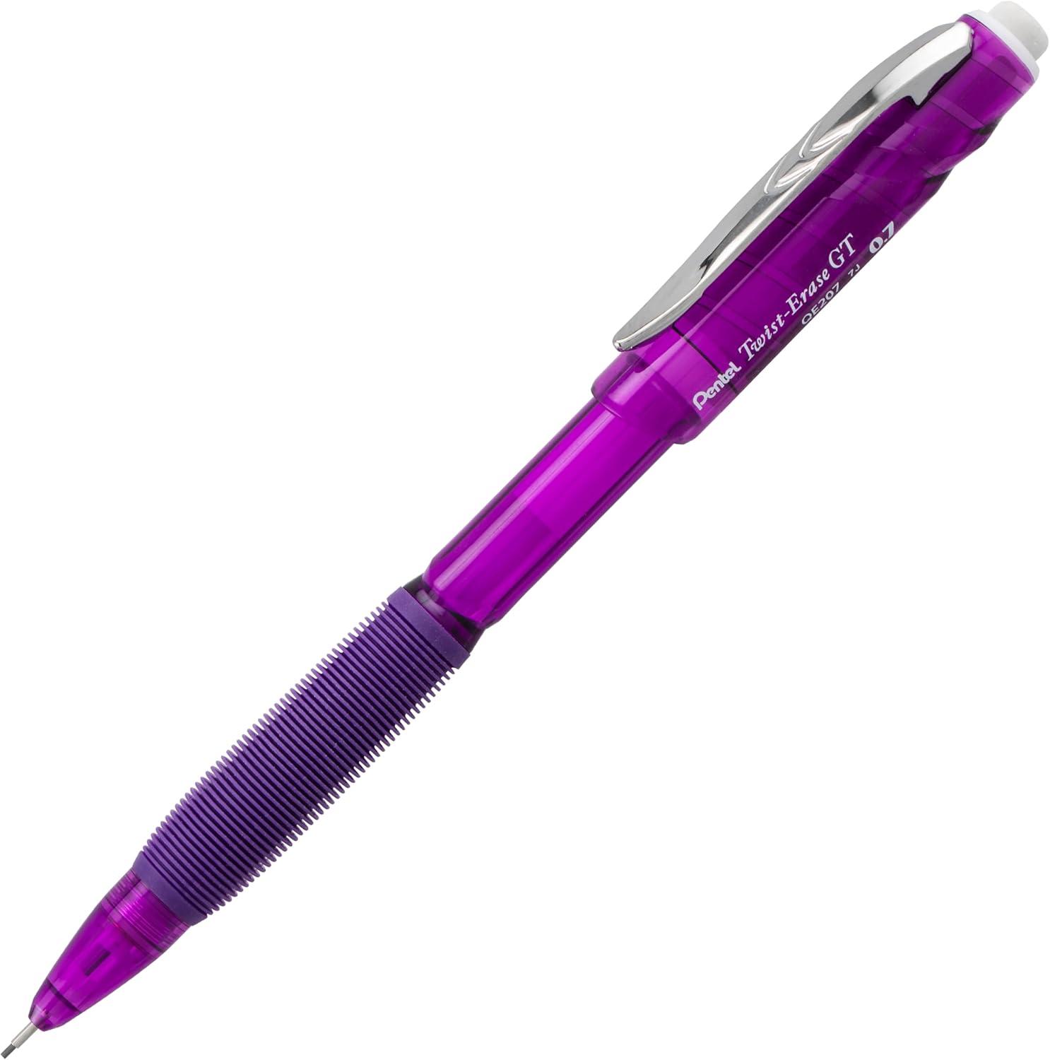 image:imagePentel TwistErase GT 07mm Mechanical Pencil Transparent Black Box of 12 QE207APurple