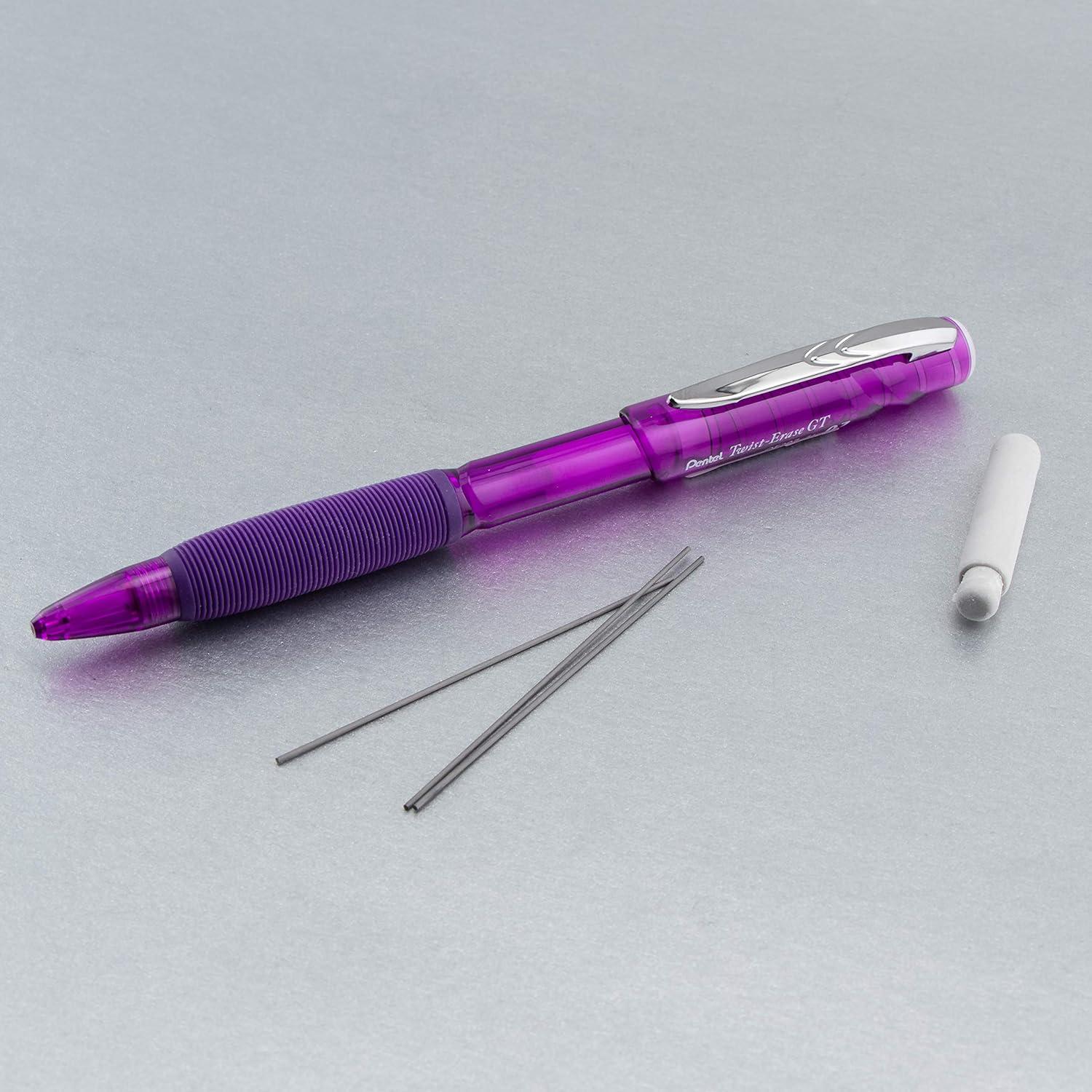 image:imagePentel TwistErase GT 07mm Mechanical Pencil Transparent Black Box of 12 QE207APurple