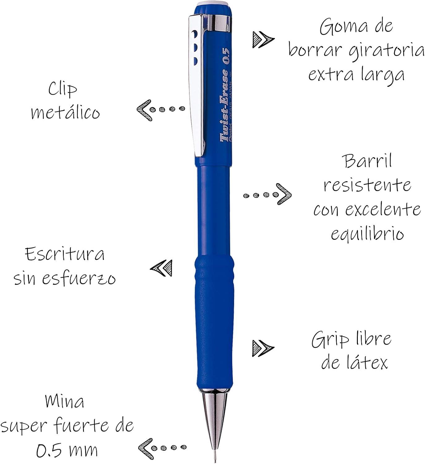 image:imagePentel TwistErase III Mechanical Pencil 05mm Blue Barrel 12 Pack QE515C