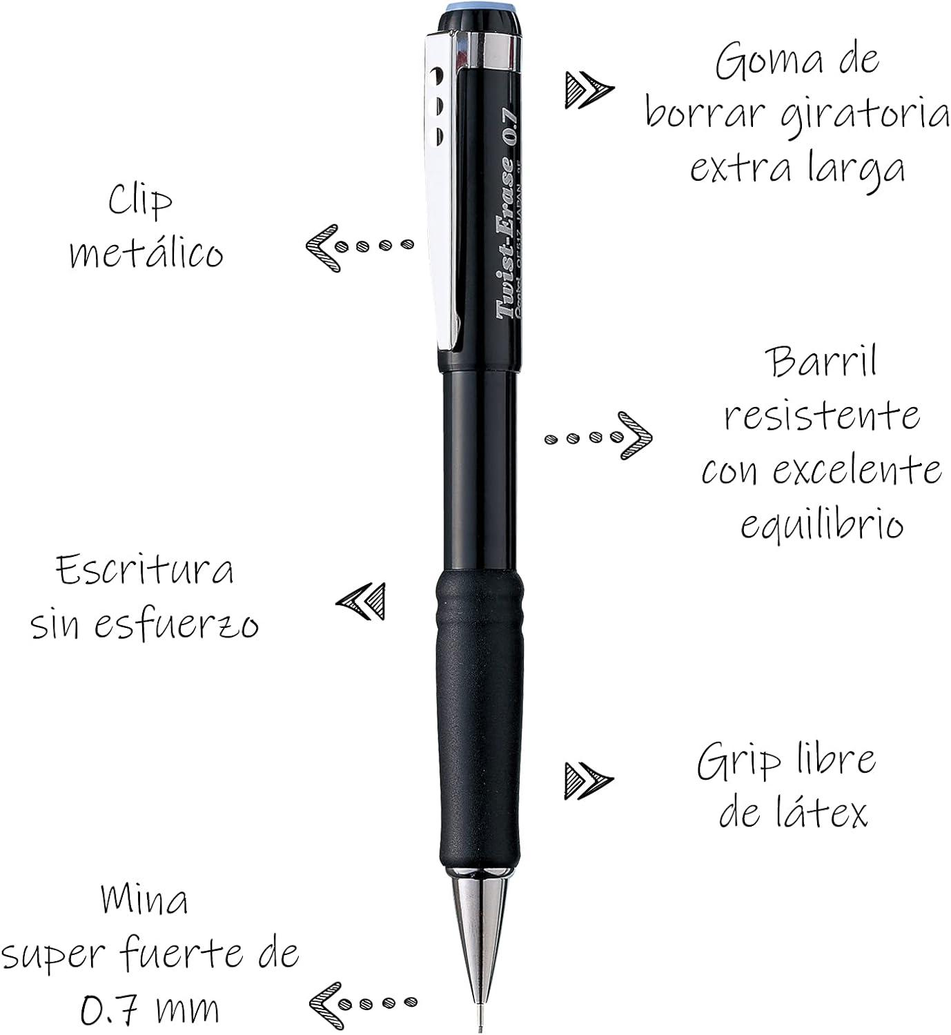image:imagePentel TwistErase III Mechanical Pencil 07mm Red BarrelBlack