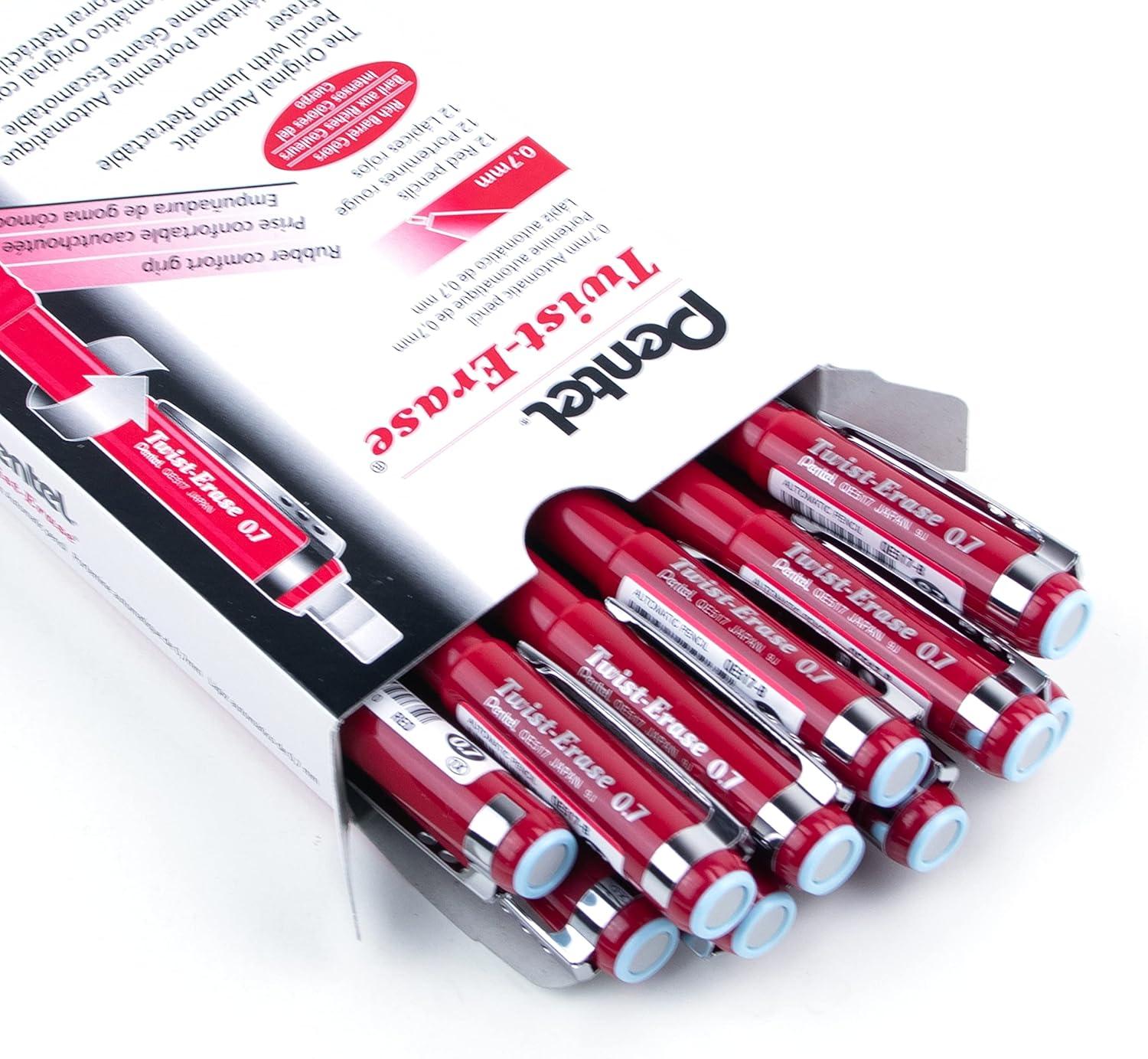 image:imagePentel TwistErase III Mechanical Pencil 07mm Red BarrelRed