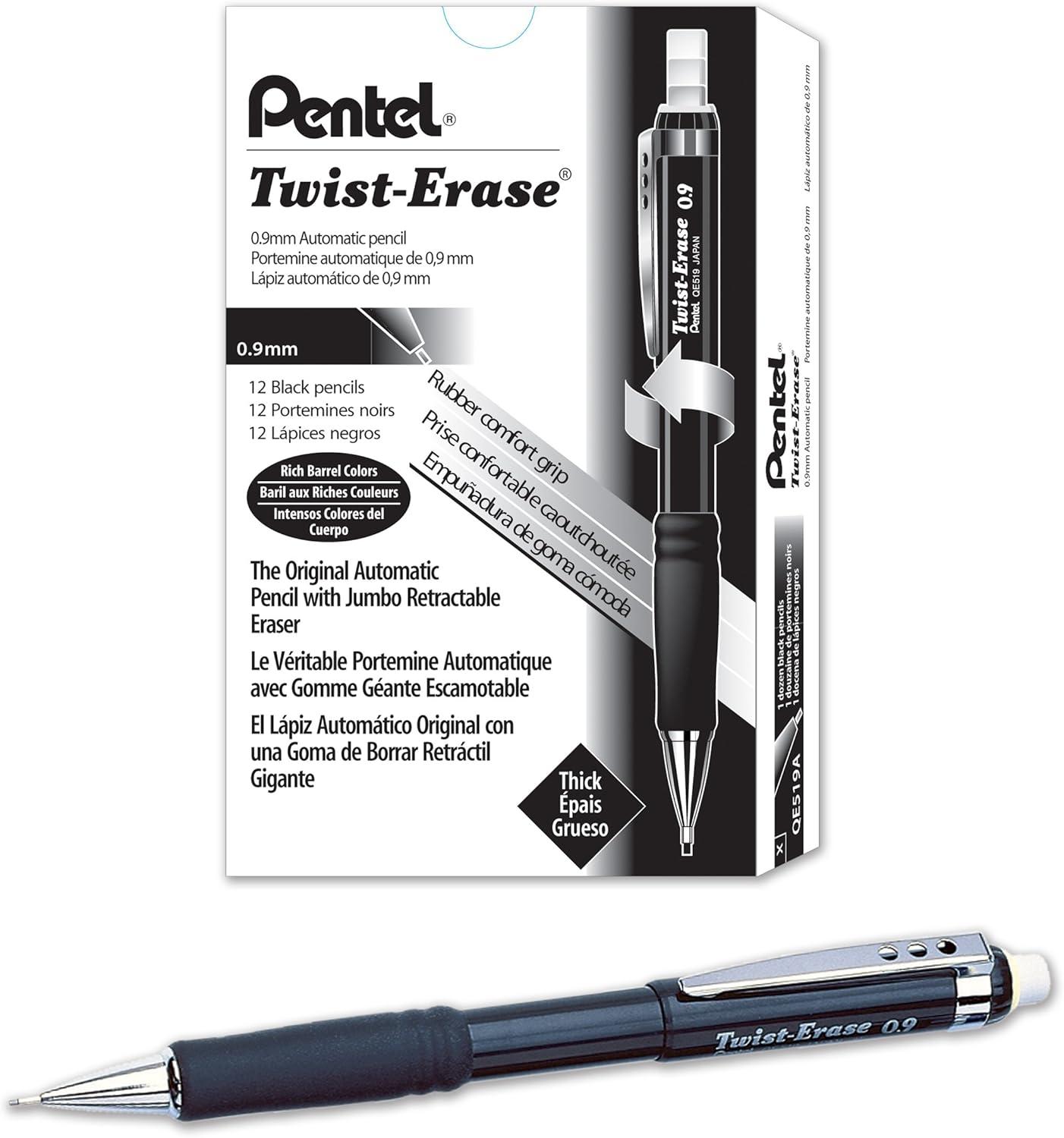 image:imagePentel TwistErase III Mechanical Pencil 09mm Violet Barrel Box of 12 QE519VBlack