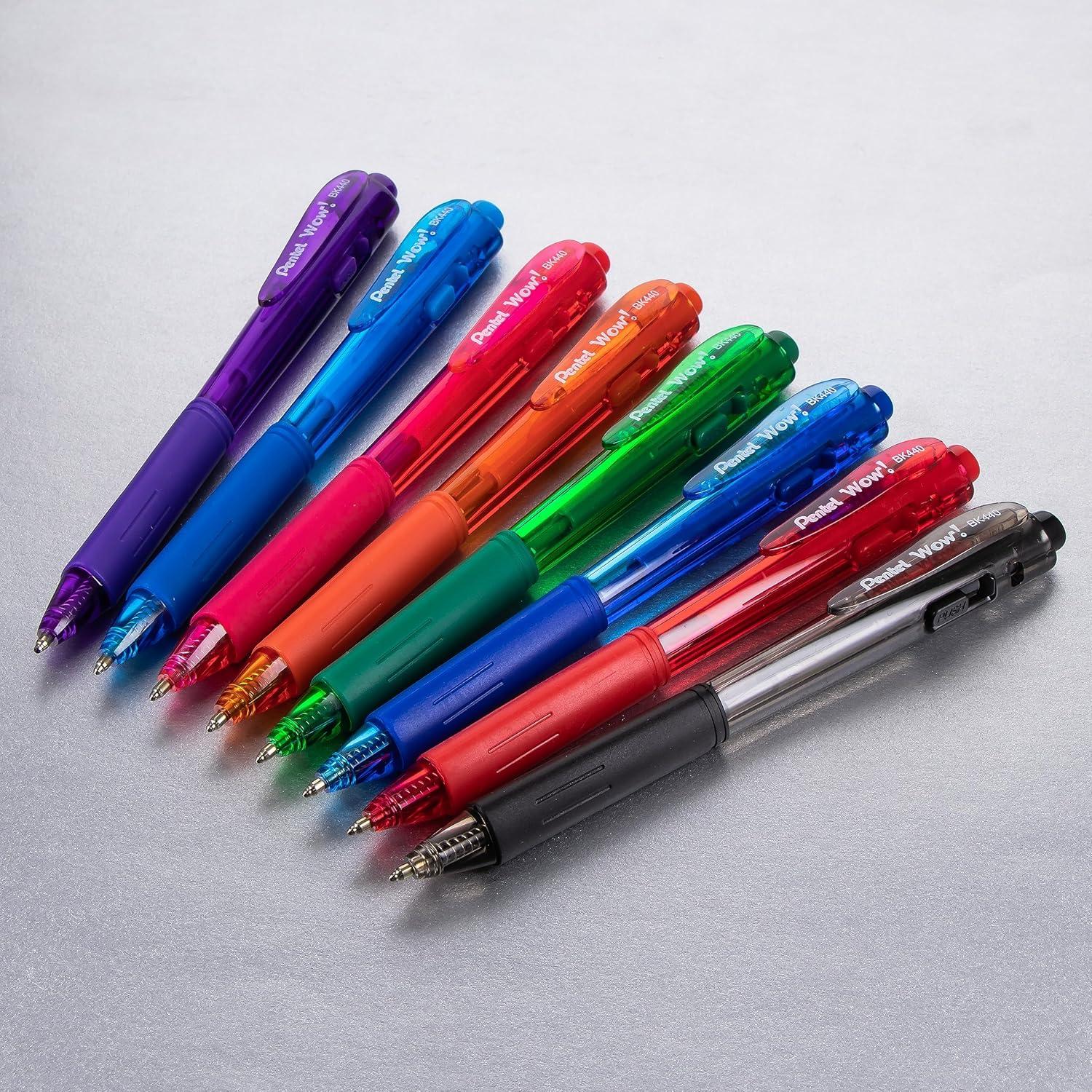 image:imagePentel WOW Ballpoint Pen 10mm Medium Line Blue Ink Pack of 60 Canister BK440PC60CBlack
