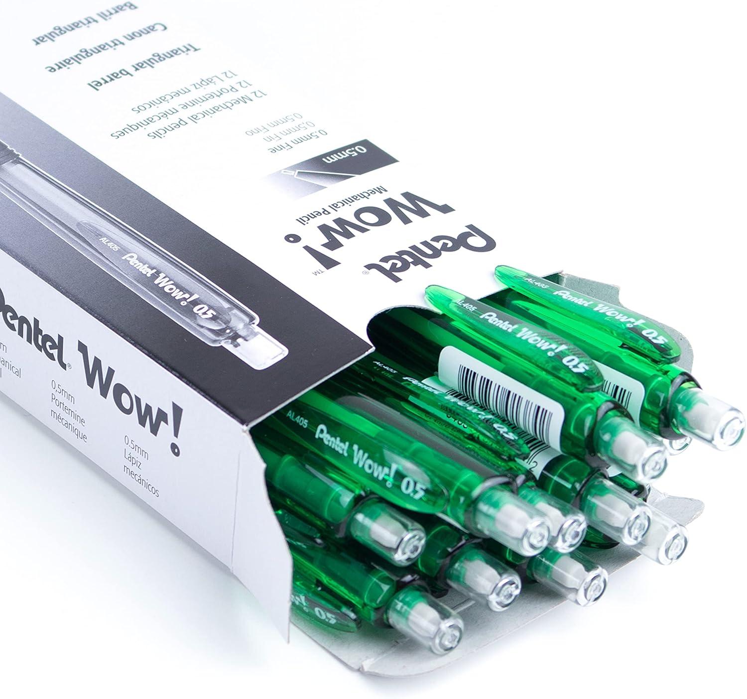 image:imagePentel Wow Mechanical Pencil 05mm Green Barrel Box of 12 AL405D