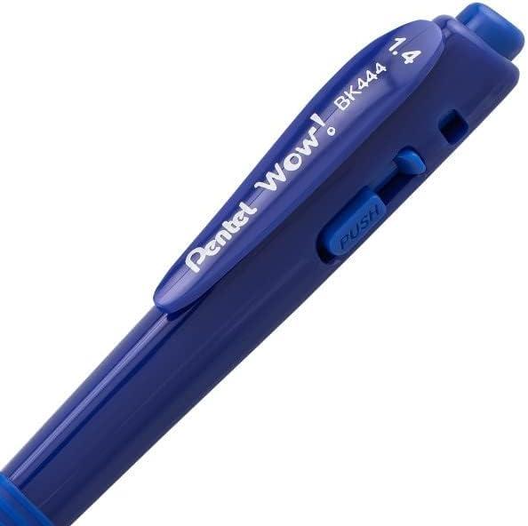 image:imagePentel Wow Retractable Ballpoint Pen 14mm Bold Line Assorted Ink Colors 5 Pack